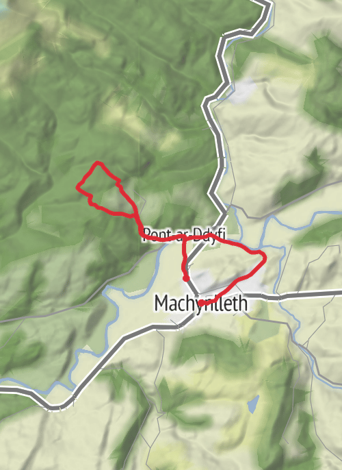 Hike from Machynlleth mobile static map