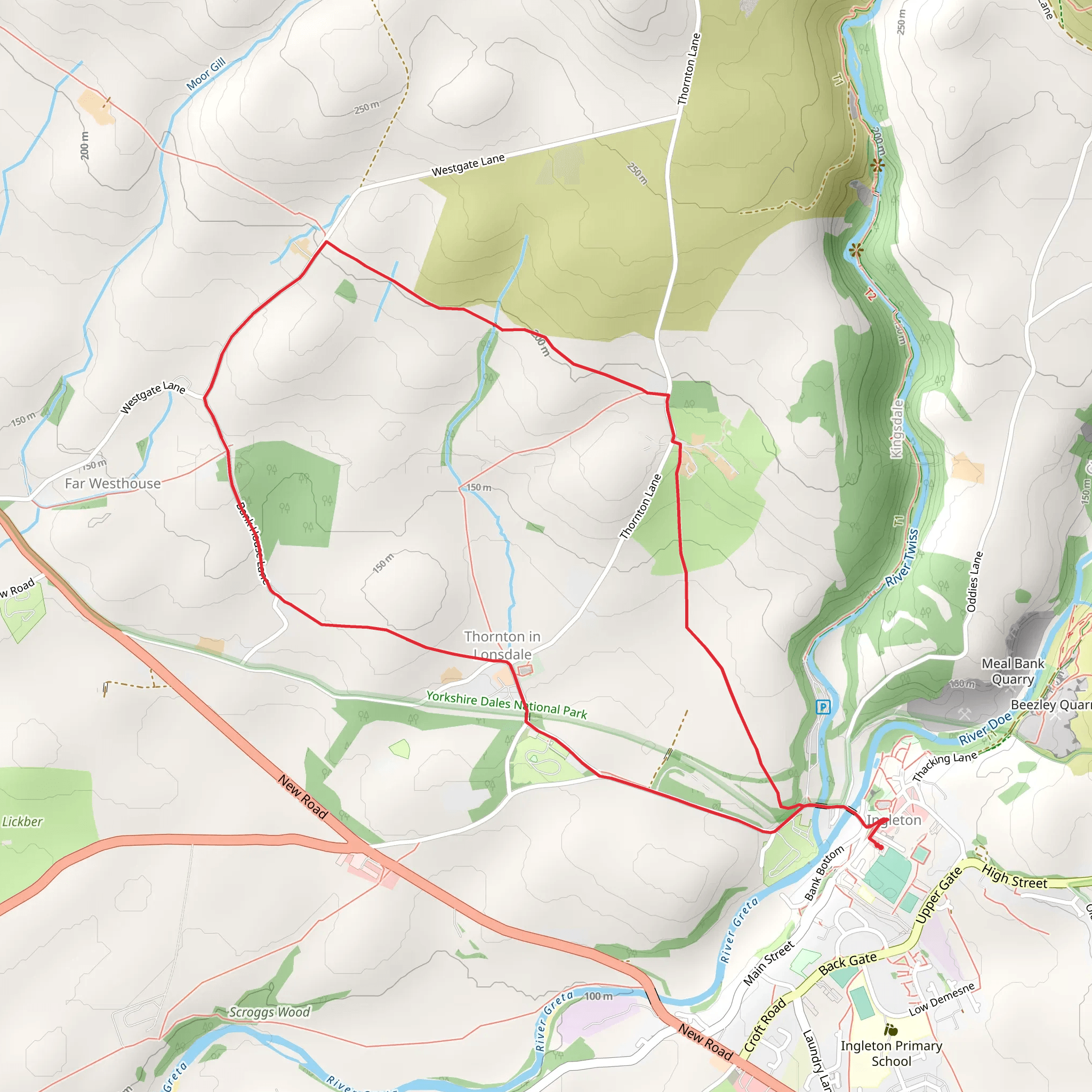 Wethouse Walk - Route 1 mobile static map