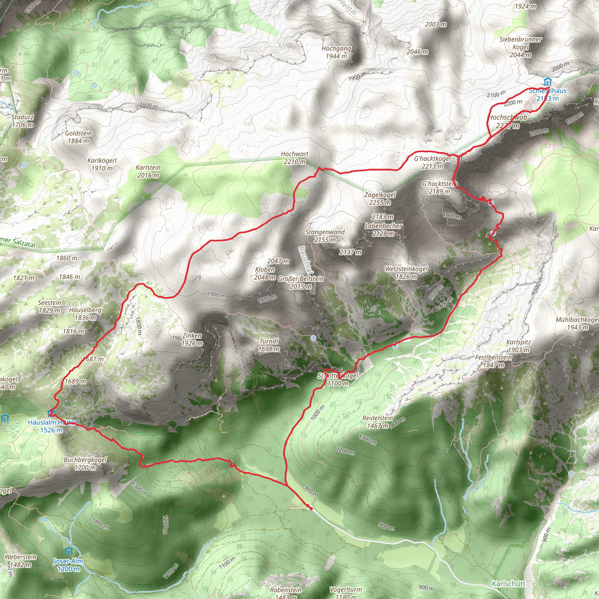 Übers G'hackte auf den Hochschwab mobile static map