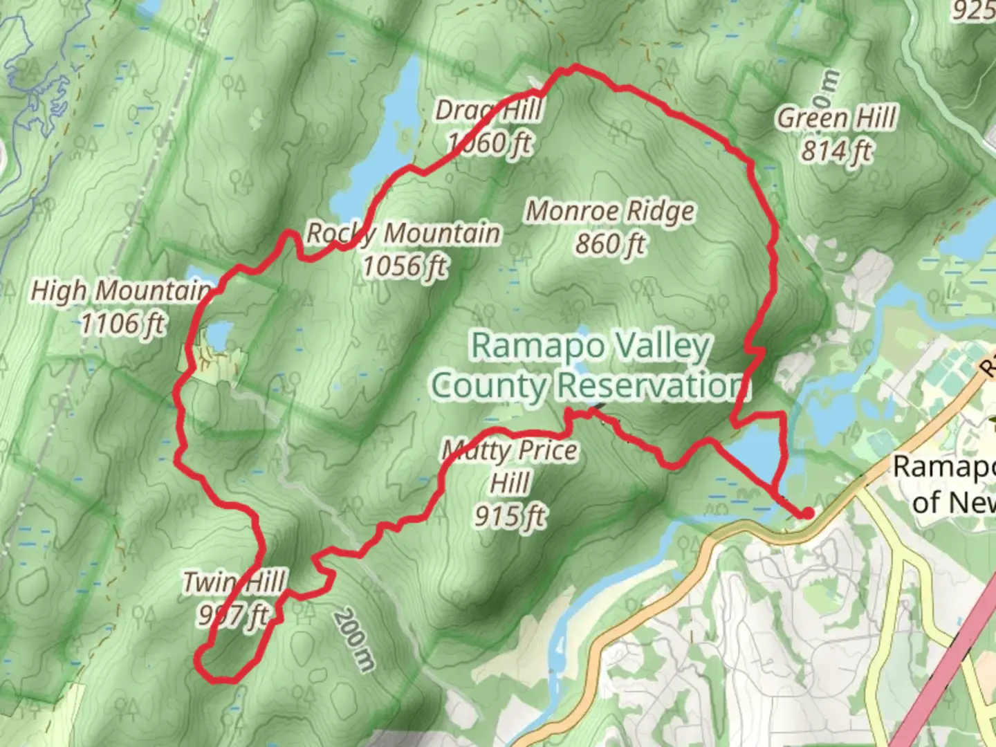 An image depicting the trail Marsh, Cannonball, Drag Hill and Halifax Loop Trail and its surrounding area.