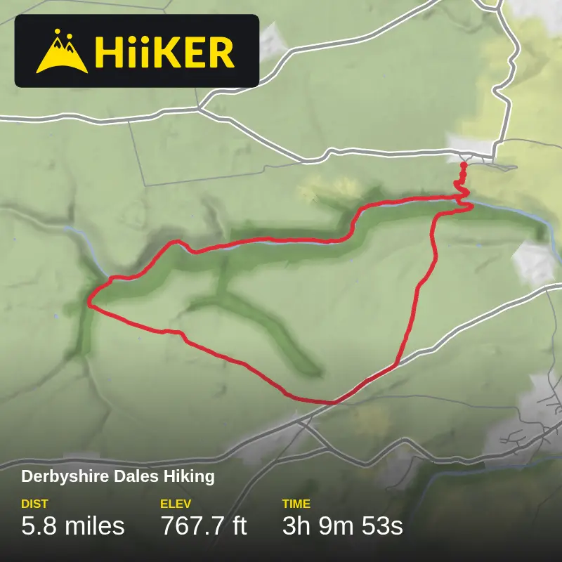 A map preview of the recording Lathkill Dale.