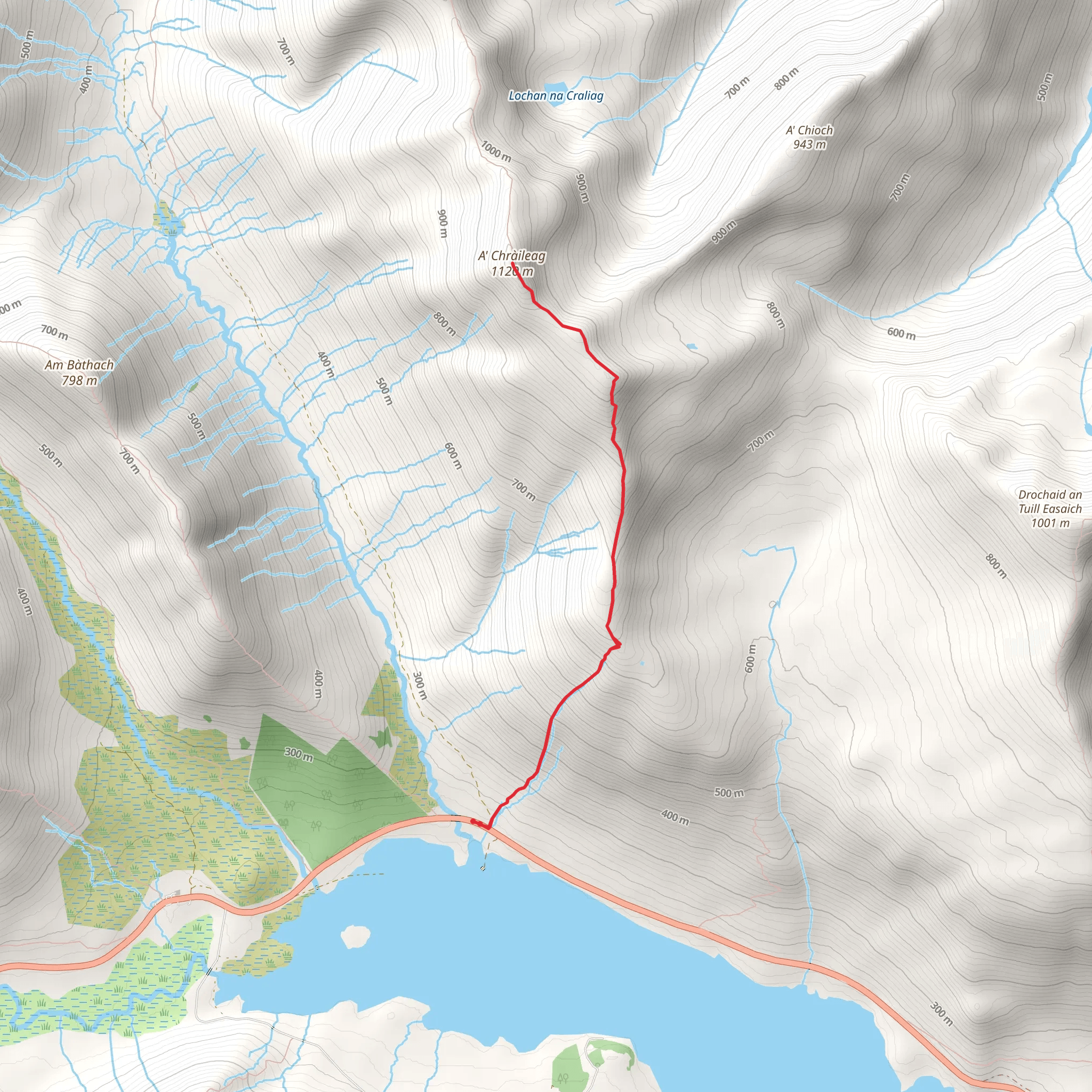 A' Chraileag Walk mobile static map