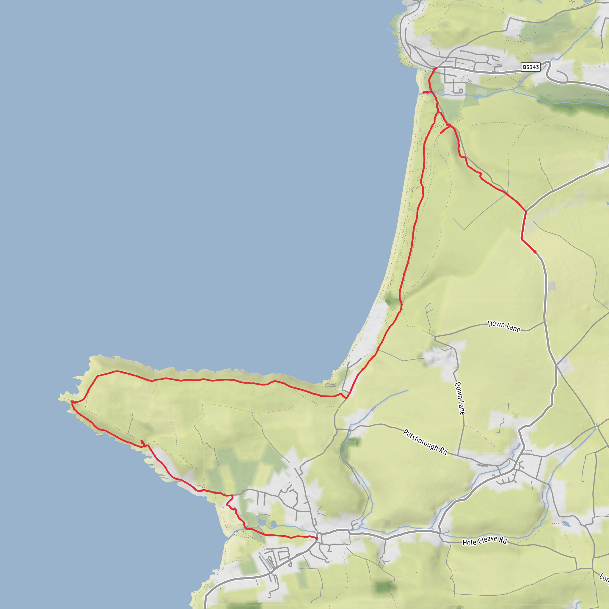Hike from Croyde via Morte Bay mobile static map