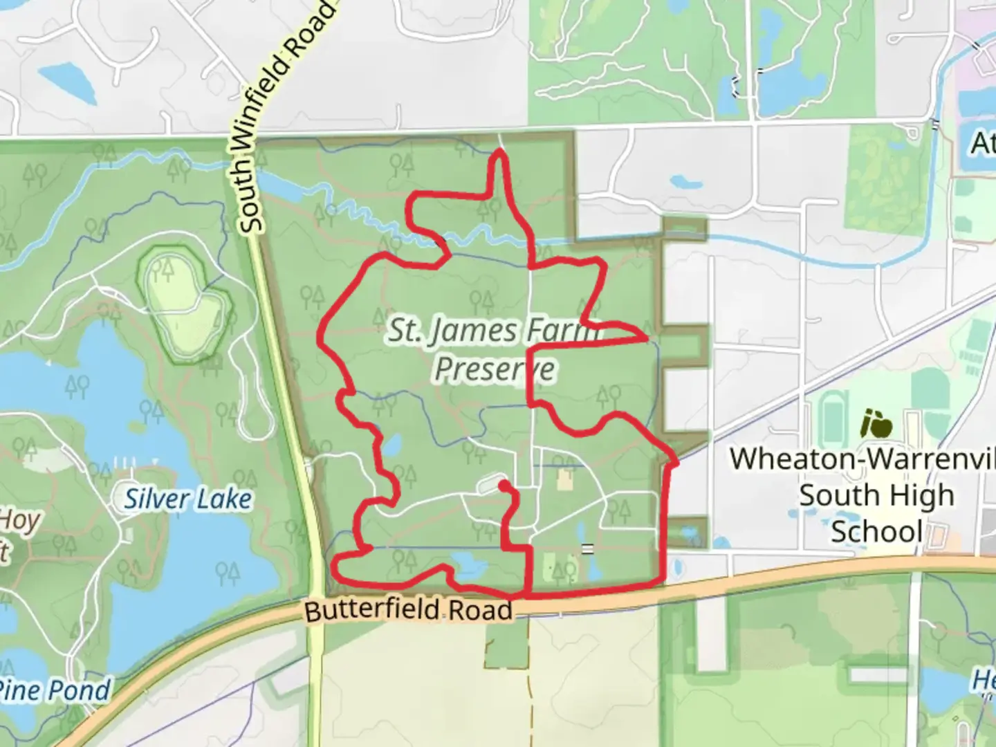 An image depicting the trail St James Farm Loop Trail and its surrounding area.