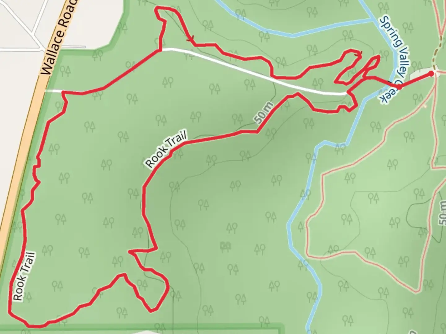 An image depicting the trail Rook Trail and Generator Loop Trail and its surrounding area.