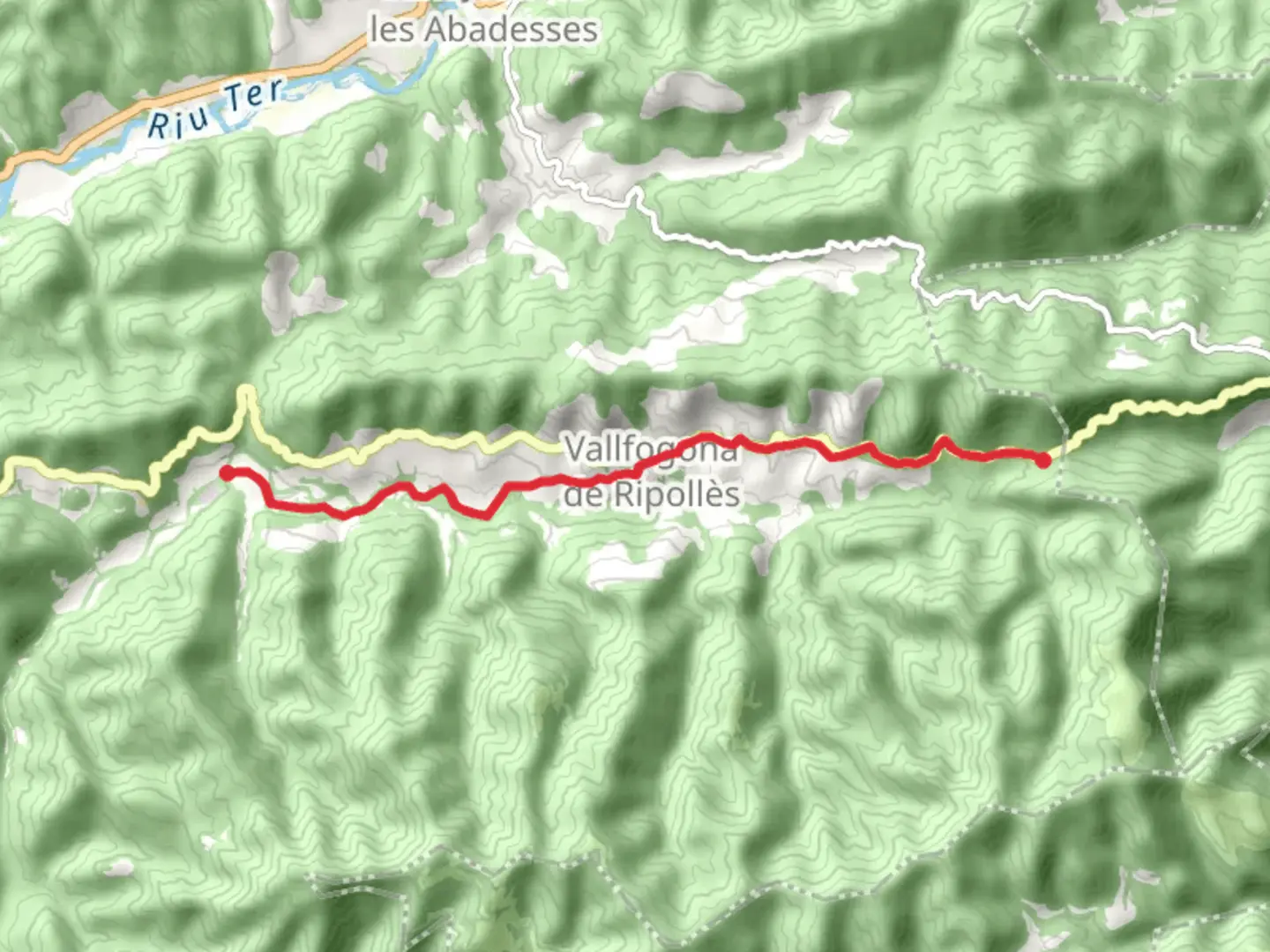 An image depicting the trail Tolosa Mill - Coll de Canes PR C 59-1 and its surrounding area.
