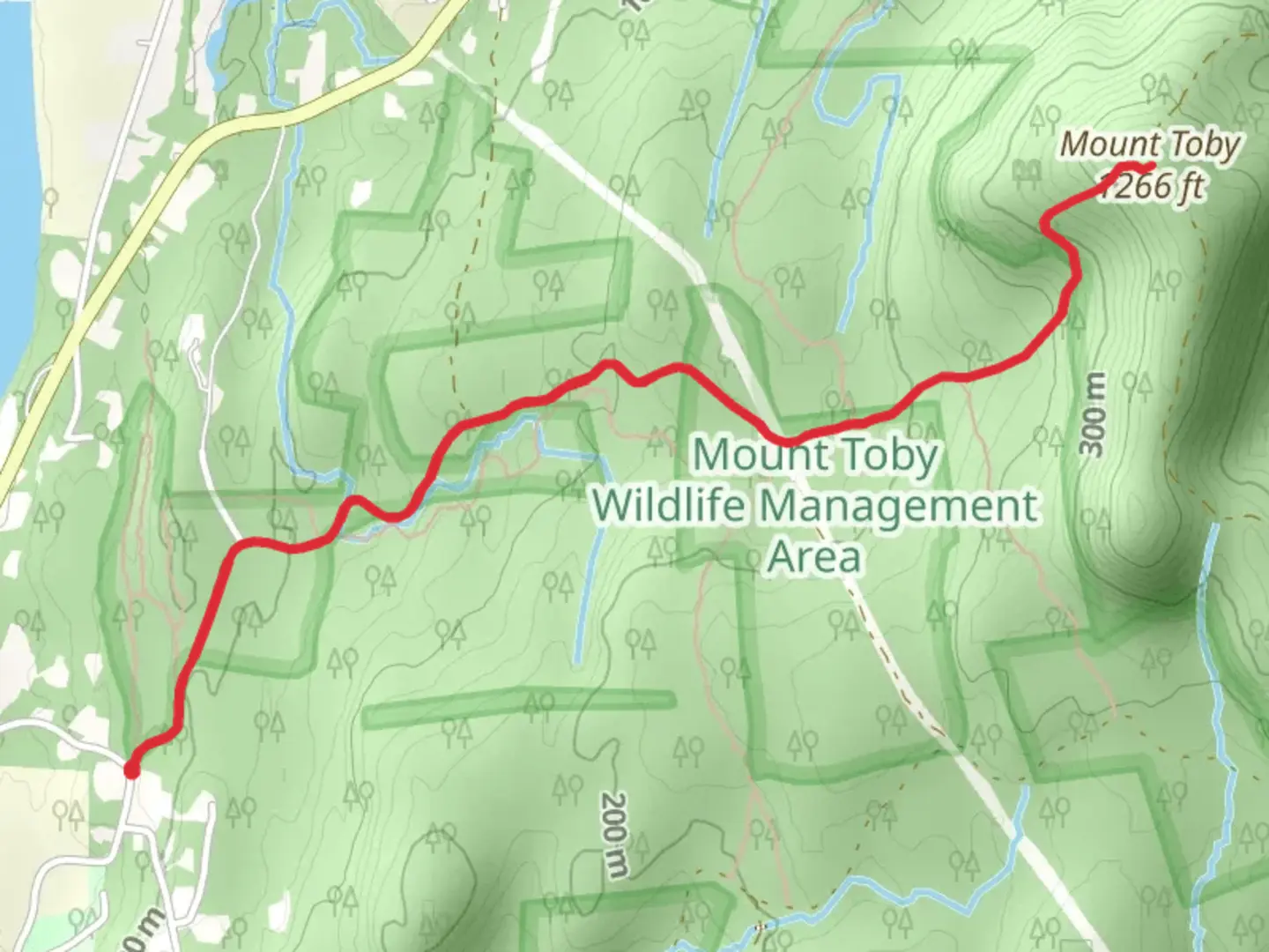 An image depicting the trail Mount Toby Trail and its surrounding area.