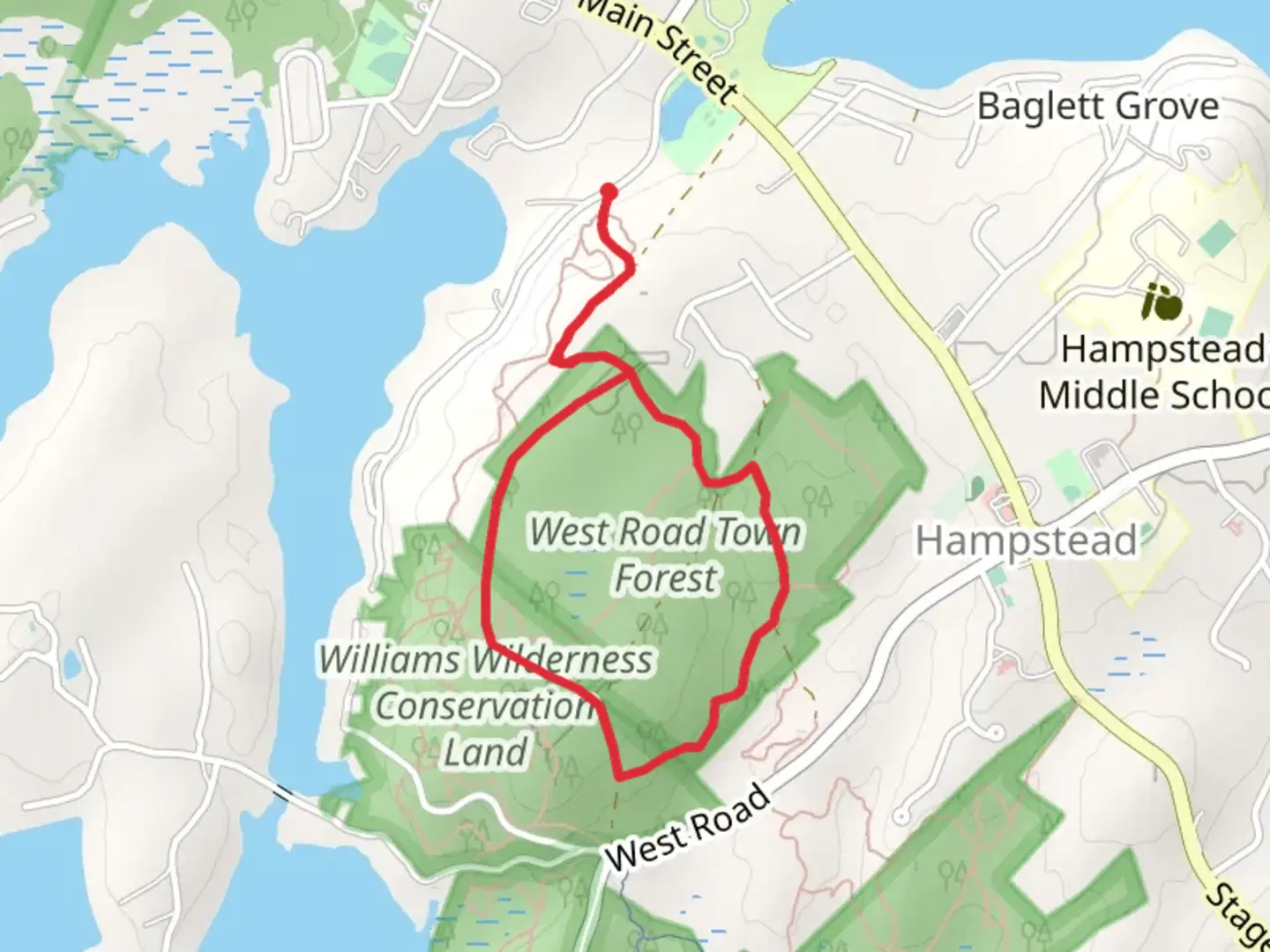 An image depicting the trail Greenbelt A Loop Trail - Shop Pond and its surrounding area.