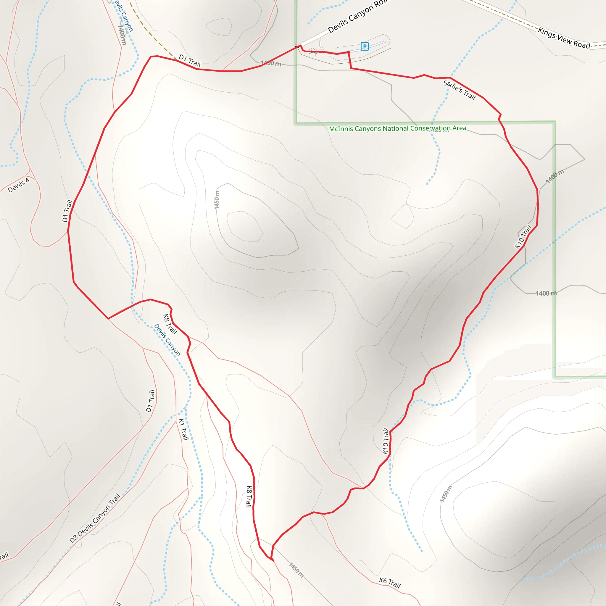 D1 - K10 - Sadie's Loop Trail mobile static map