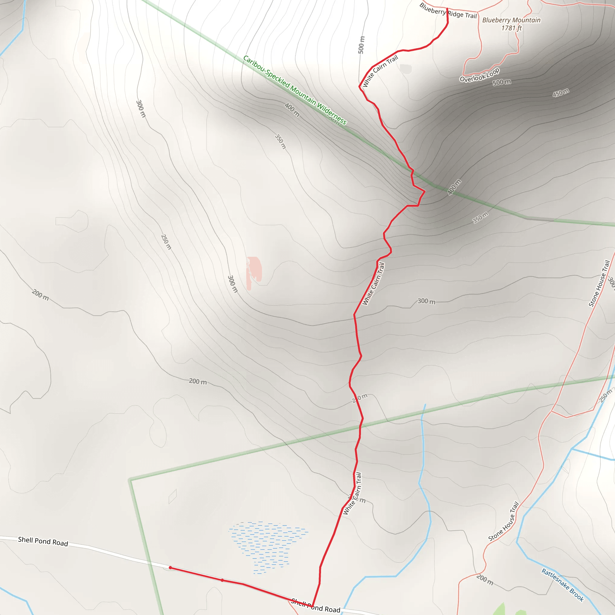 Blueberry Ridge Trail mobile static map