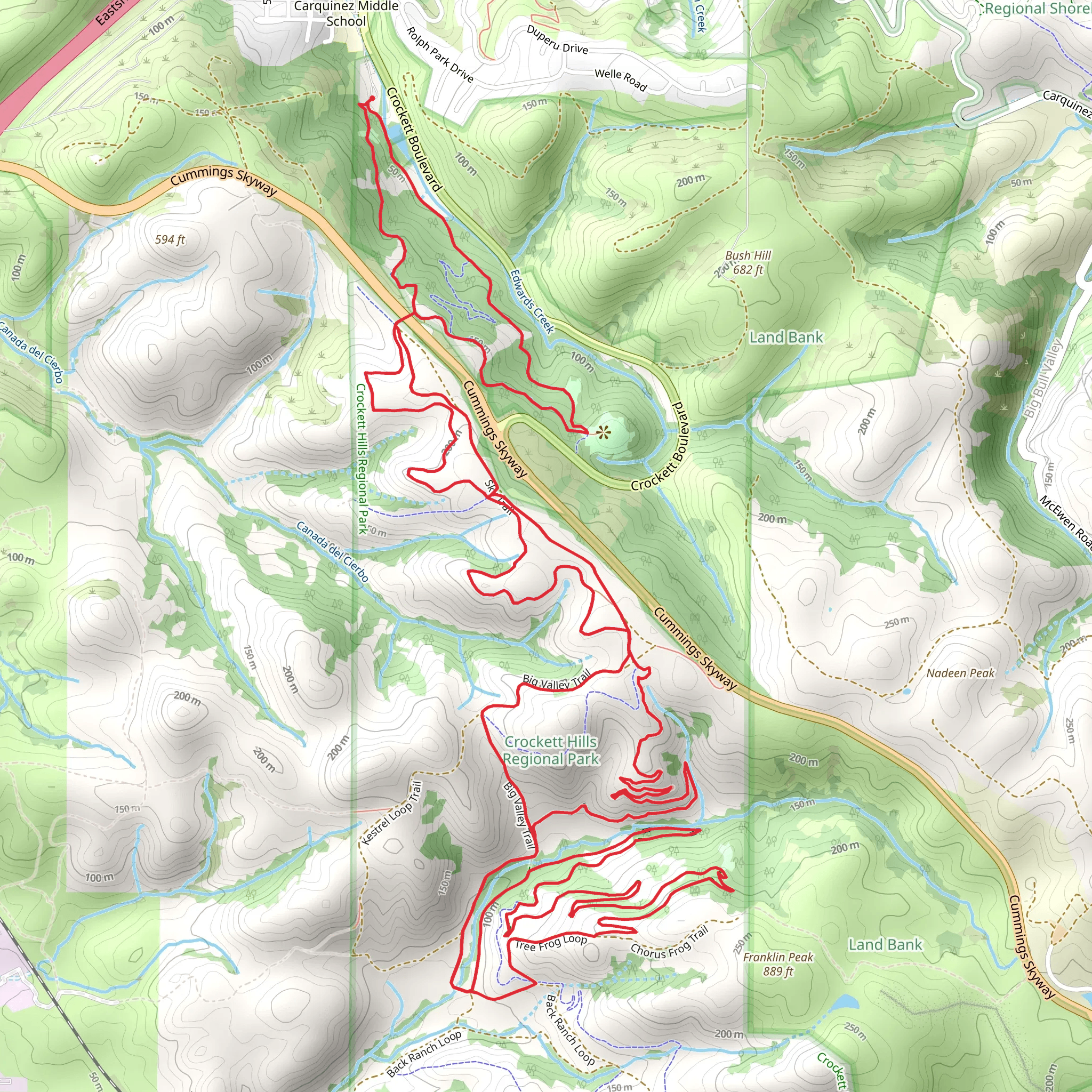 Edwards Creek, Soaring Eagle and Tree Frog Loop Trail mobile static map