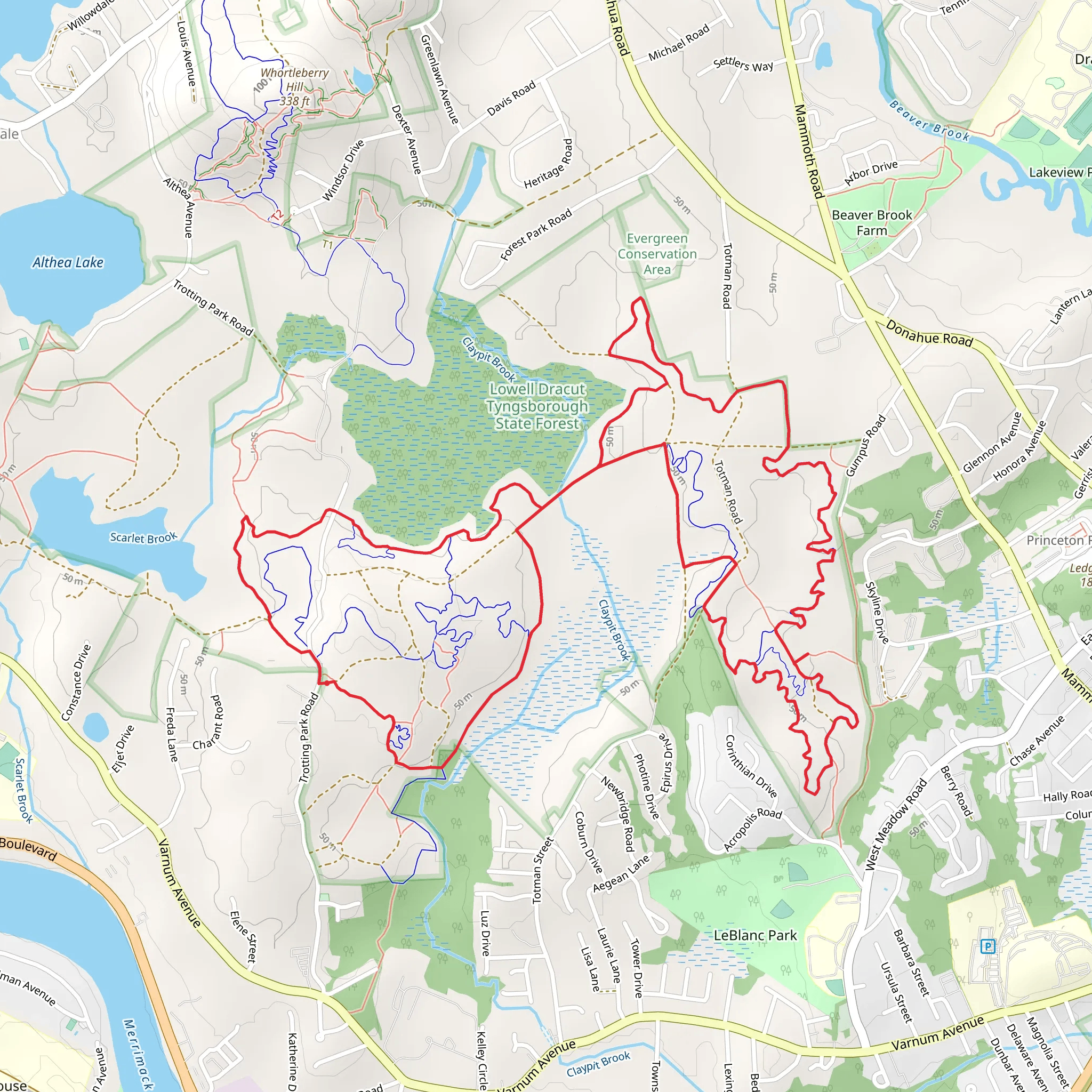 Lowell - Dracut Connector and Upper Valley Trail mobile static map