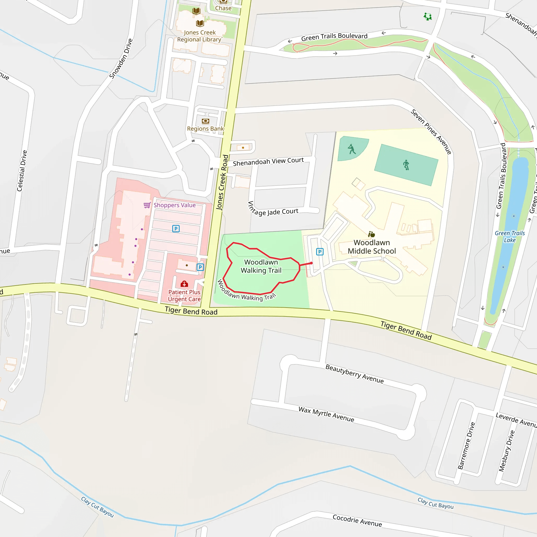 Woodlawn Walking Loop Trail mobile static map