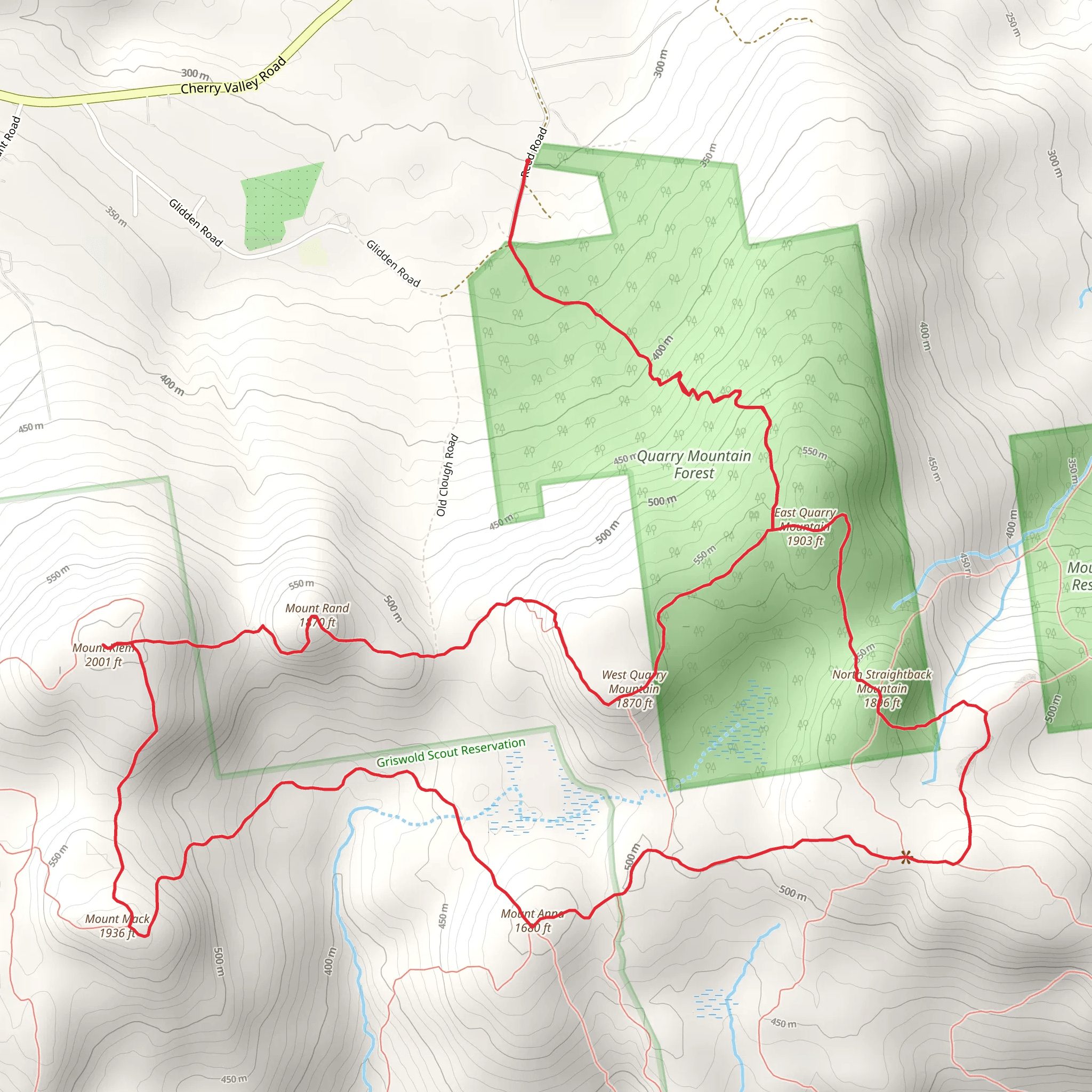Mount Rand, Mount Anna and Straightback Mountain Loop via Reed Road mobile static map
