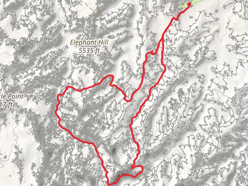 Big Spring Canyon Trail and Elephant Canyon Trail