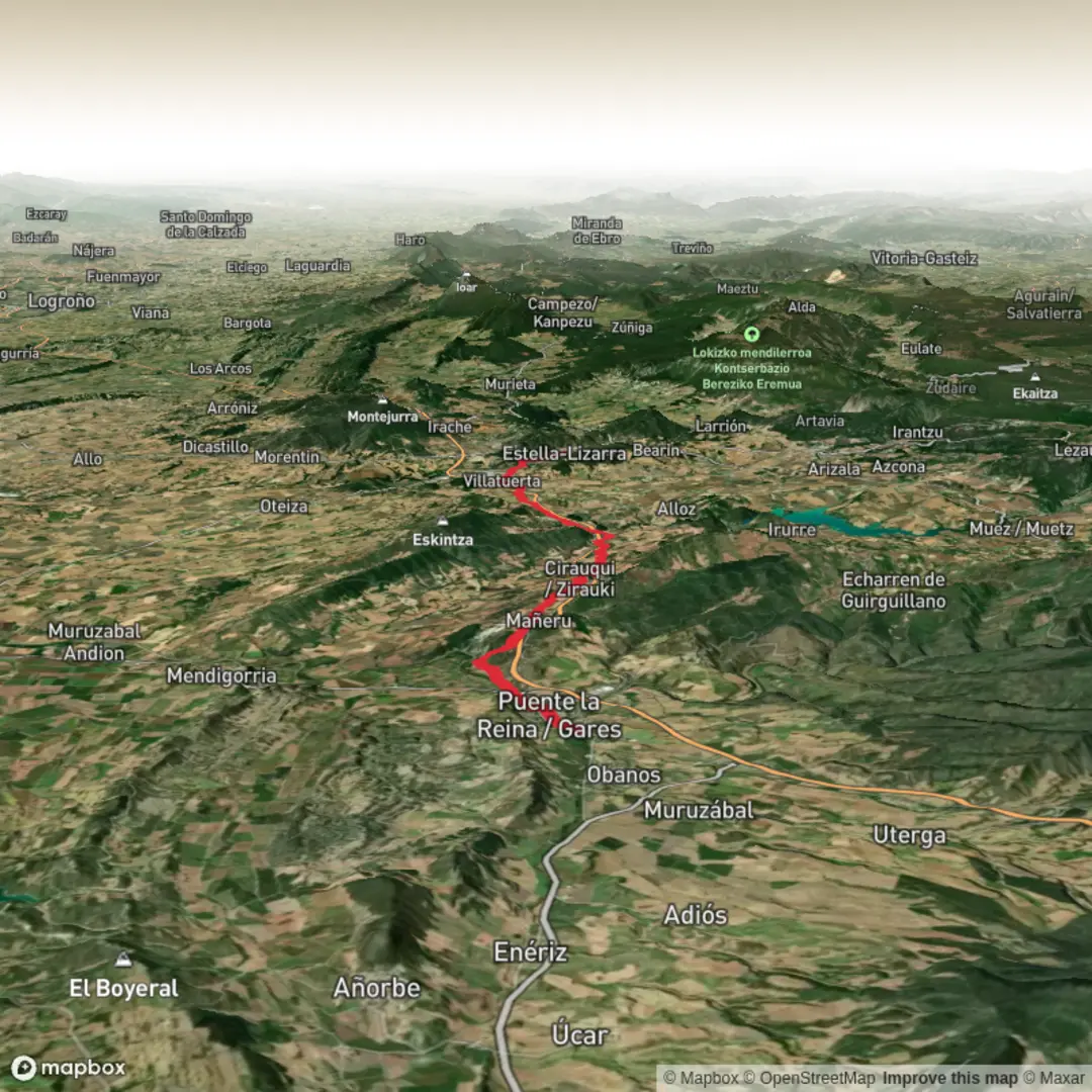 An image depicting the trail Camino Day 6 and its surrounding area.