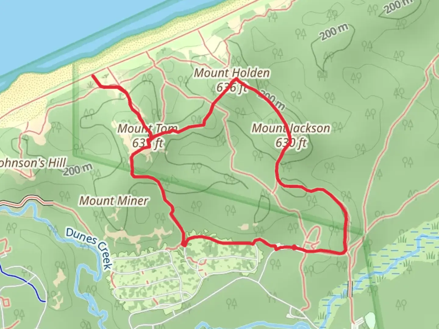 An image depicting the trail Mount Jackson, Mount Holden and Mount Tom Loop and its surrounding area.