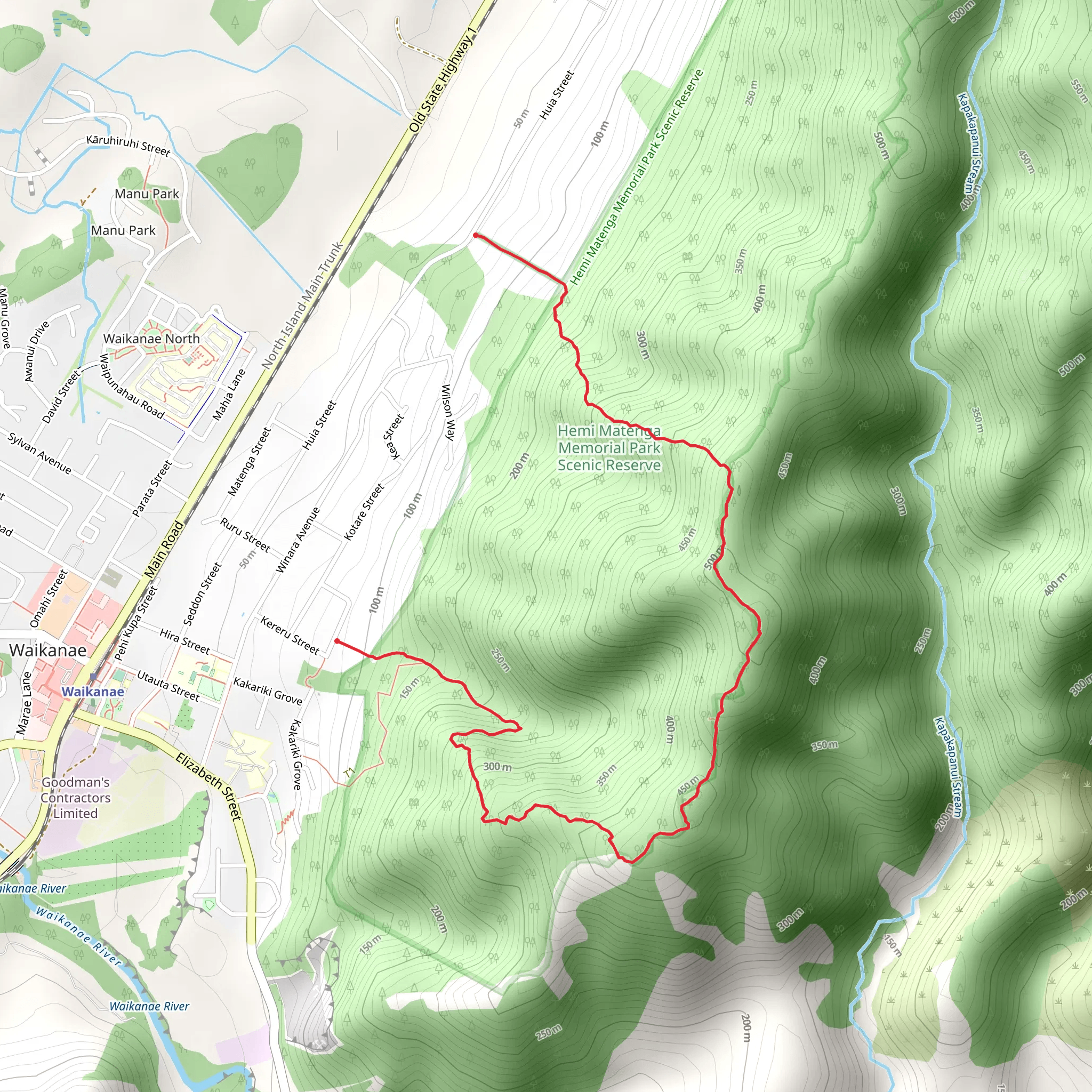 Te Au Track mobile static map