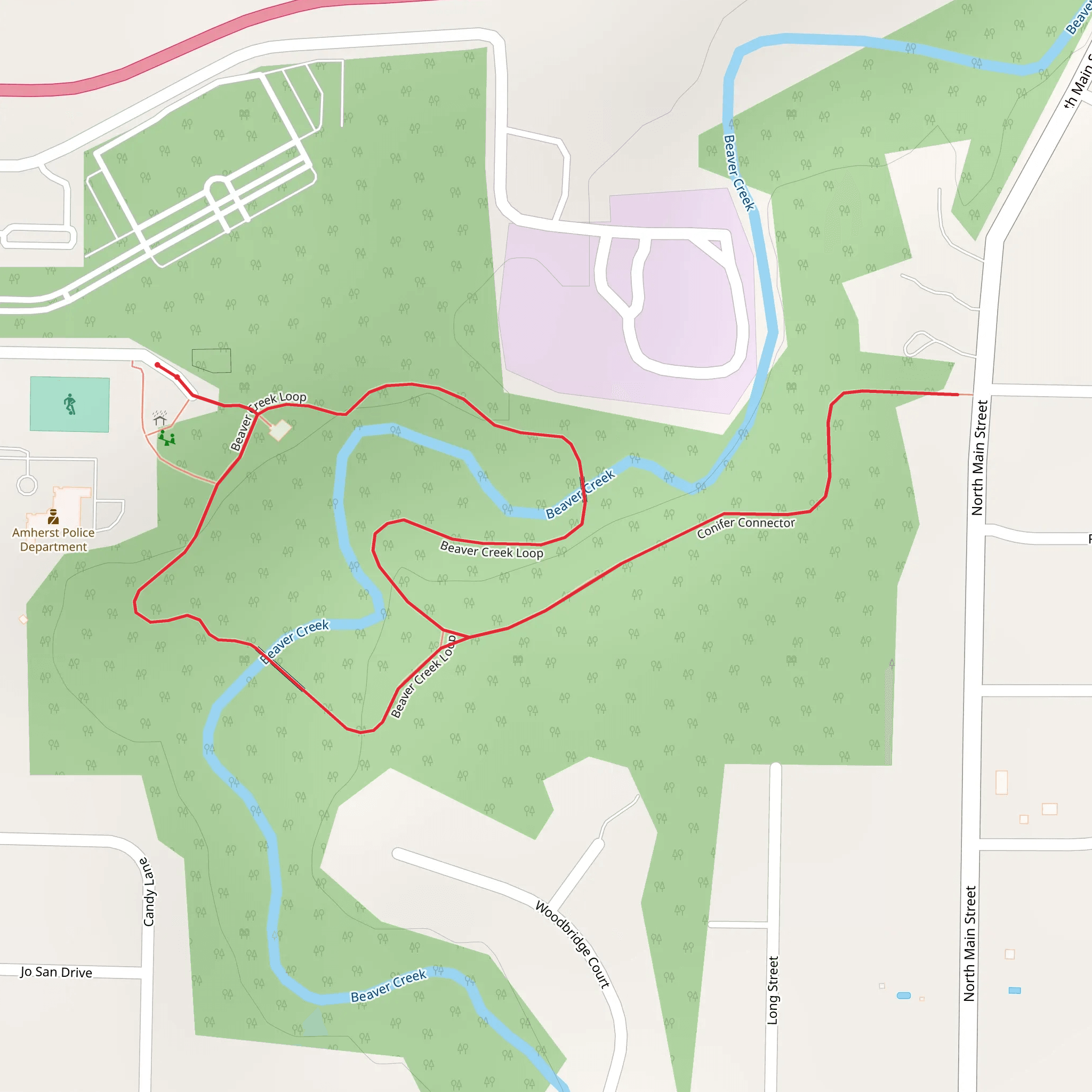 Beaver Creek Loop and Conifer connector Loop mobile static map