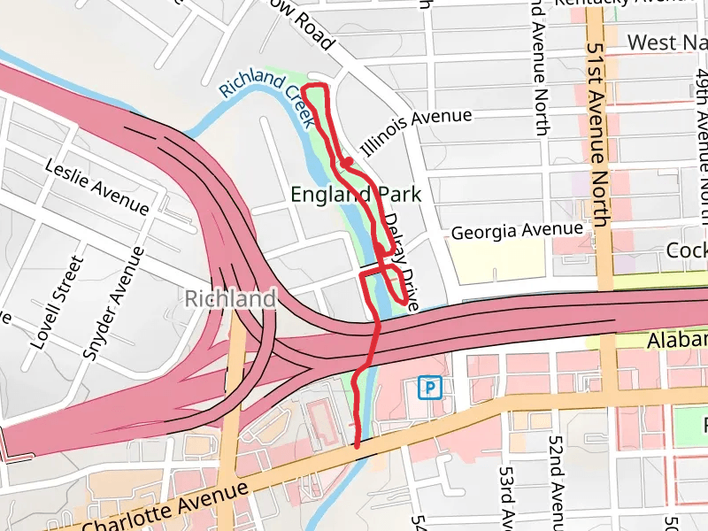 Richland Creek and England Park Loop