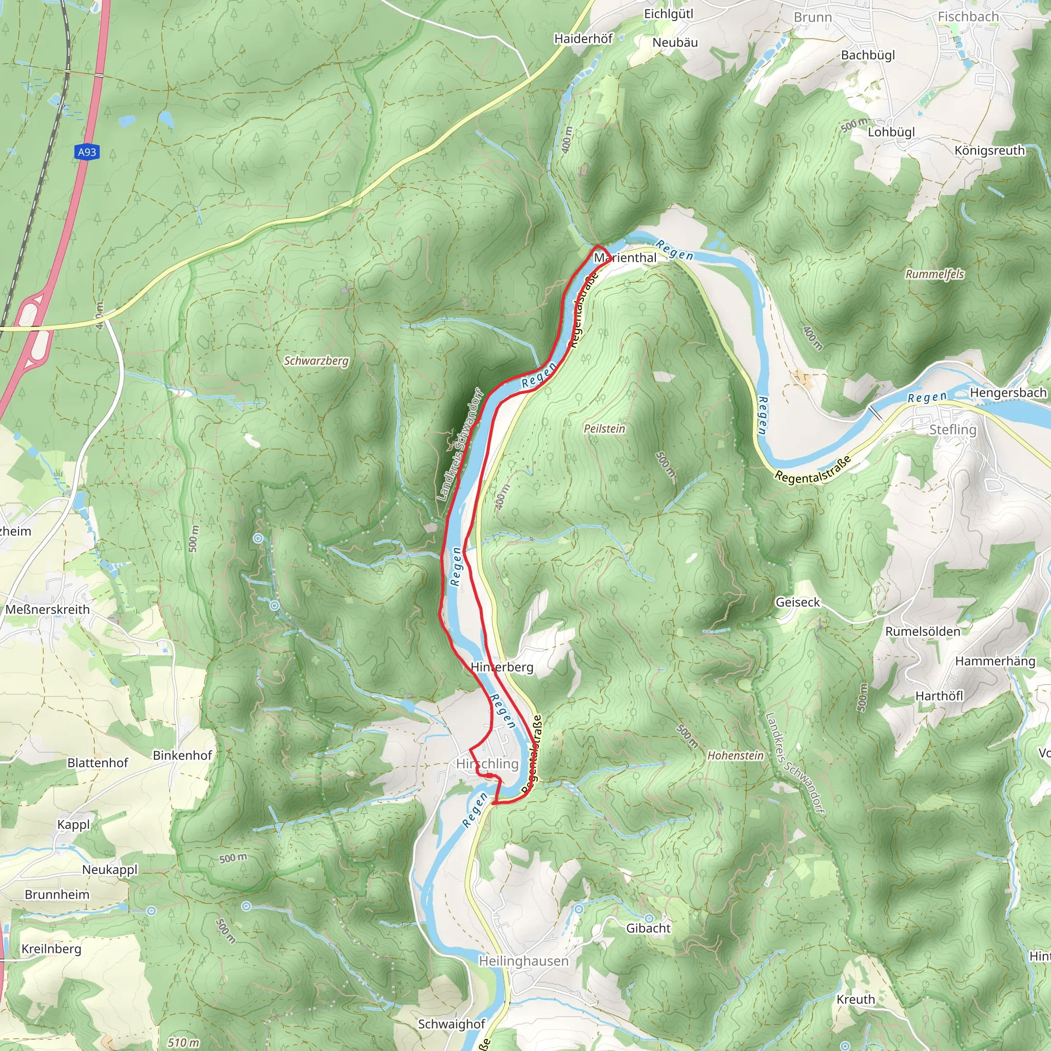 Regen via Flusswander Runde mobile static map
