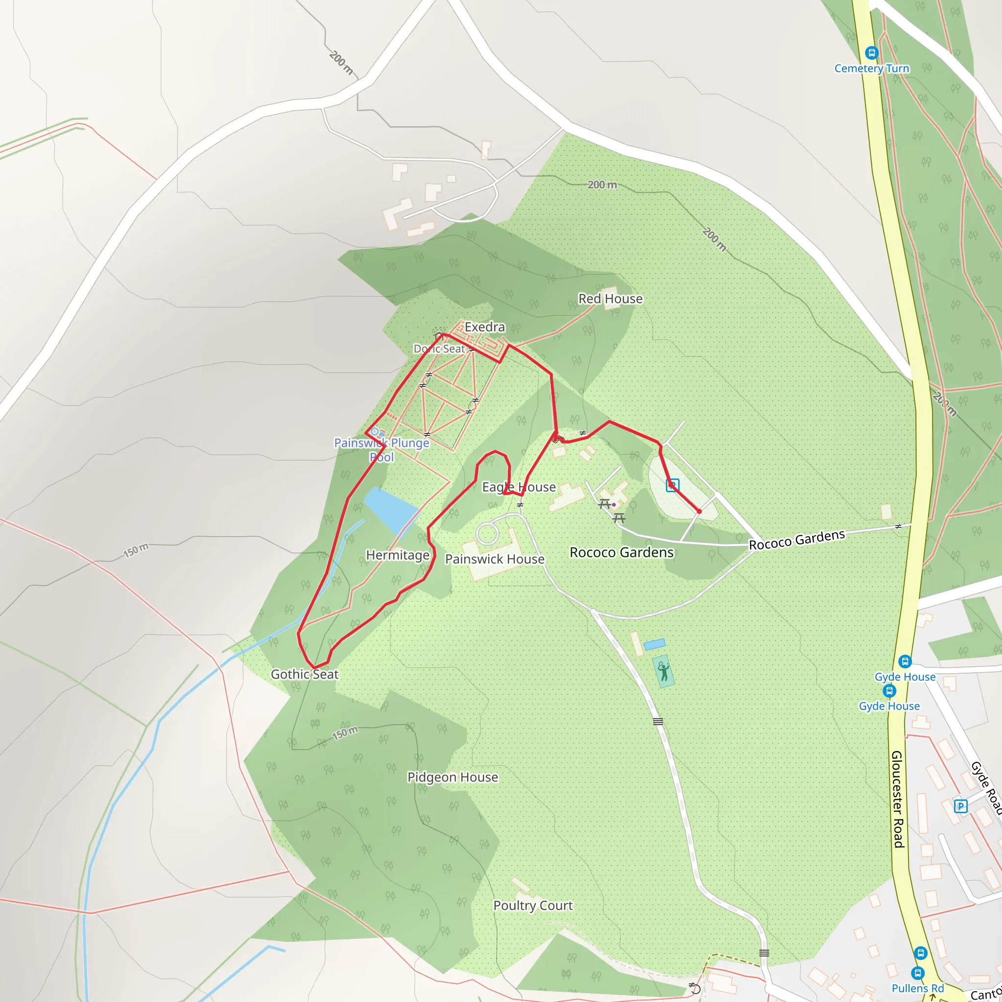 Rococo Gardens Loop mobile static map