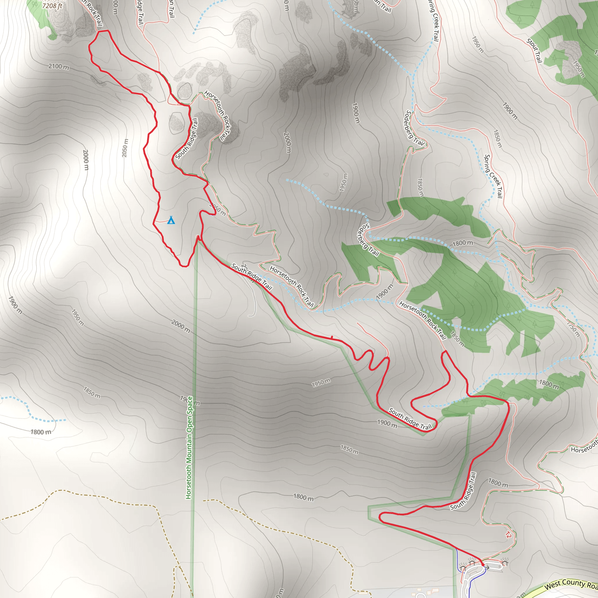 South Ridge Loop Trail mobile static map