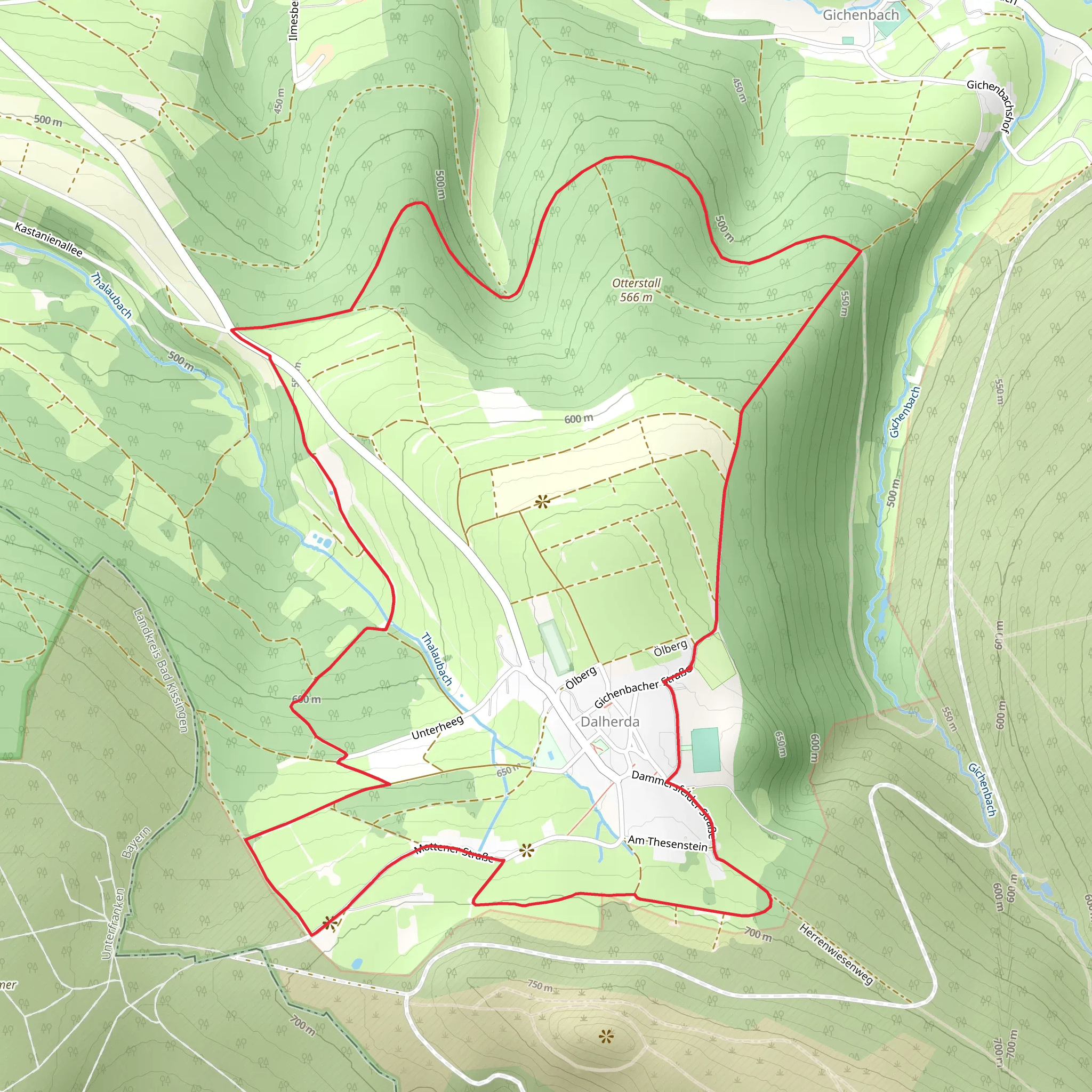Rhoen Rundweg Dalherda mobile static map