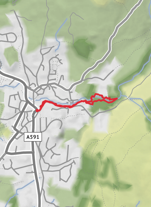 Hike on Stock Ghyll short walk mobile static map