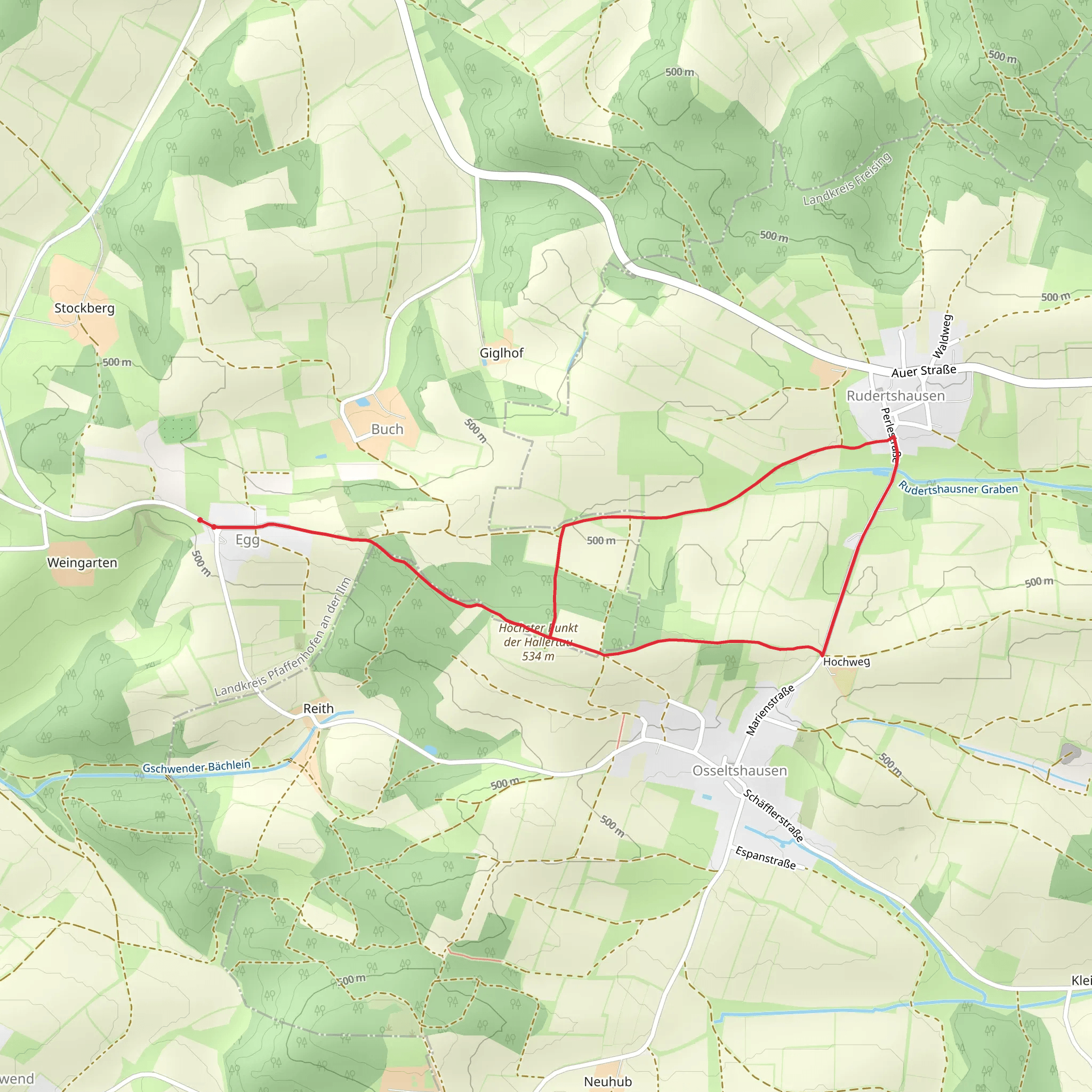 Höchster Punkt der Hallertau Loop mobile static map