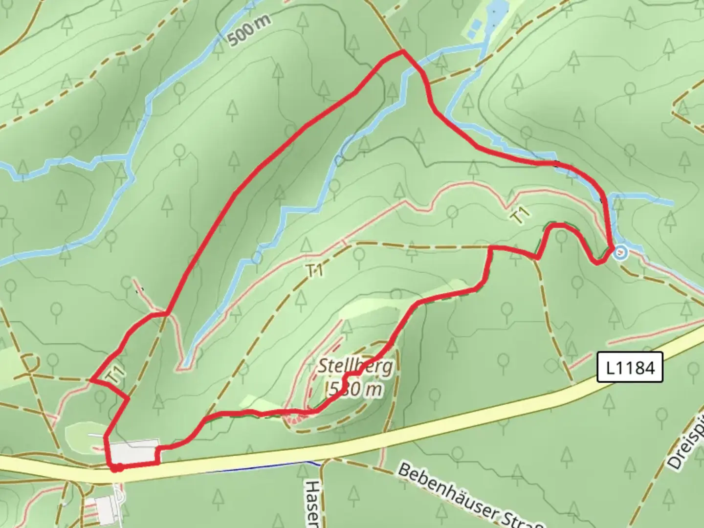 An image depicting the trail Kaltenbrunn and Schönbuchturm Loop via Land Tour Schoenbuchturm and its surrounding area.