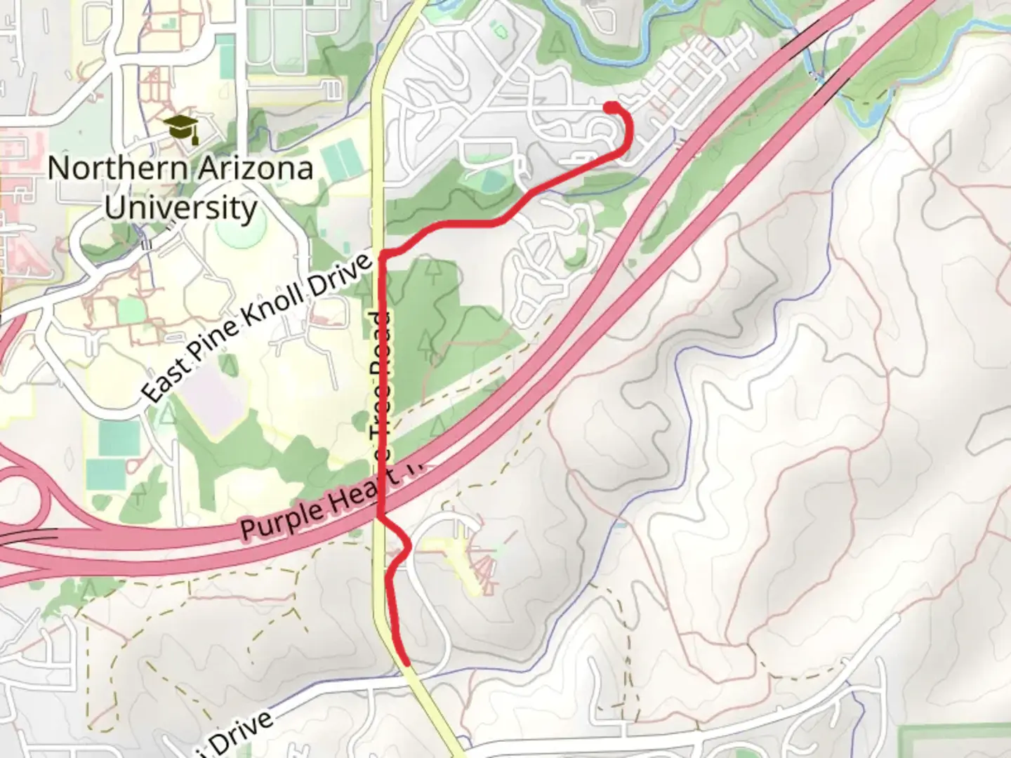 An image depicting the trail Pine Knoll Trail and its surrounding area.