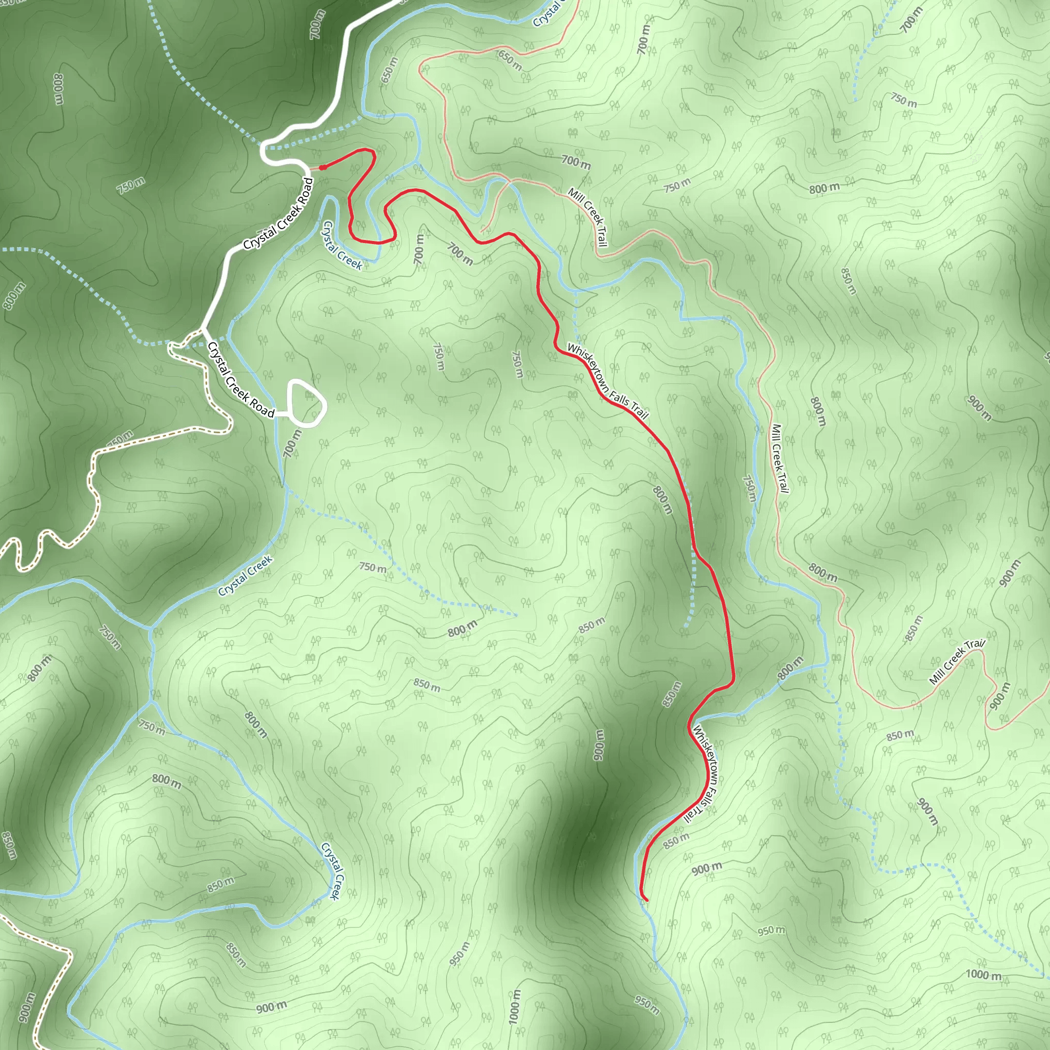 Whiskeytown Falls Trail mobile static map