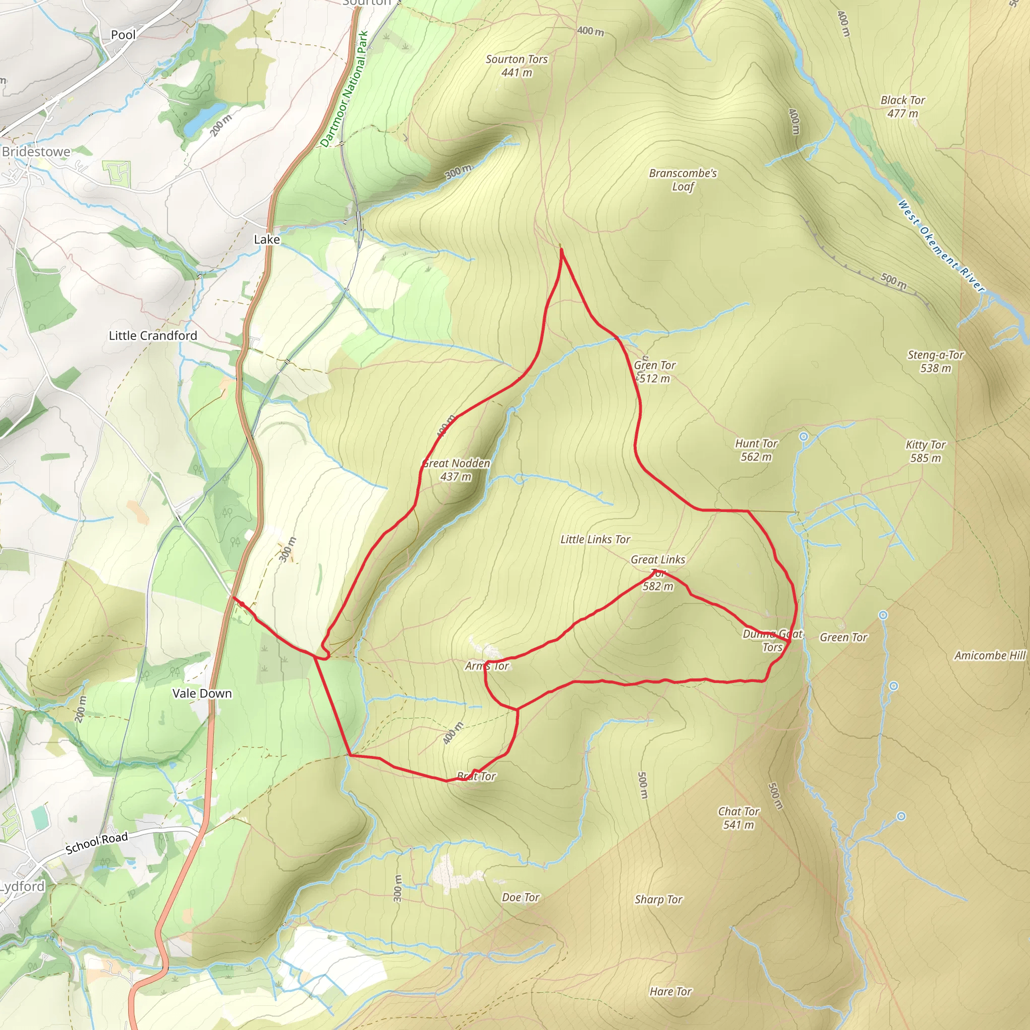 Lyd Head and Rattlebrook Walk mobile static map