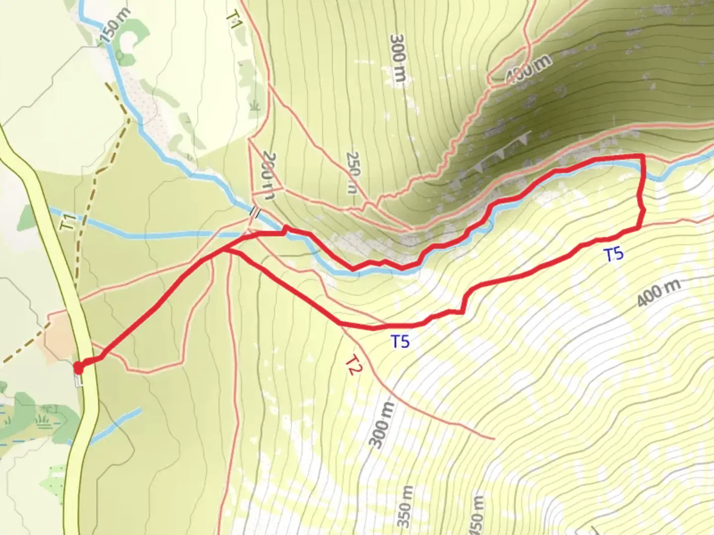 An image depicting the trail Liza Beck Loop - Lanthwaite and its surrounding area.