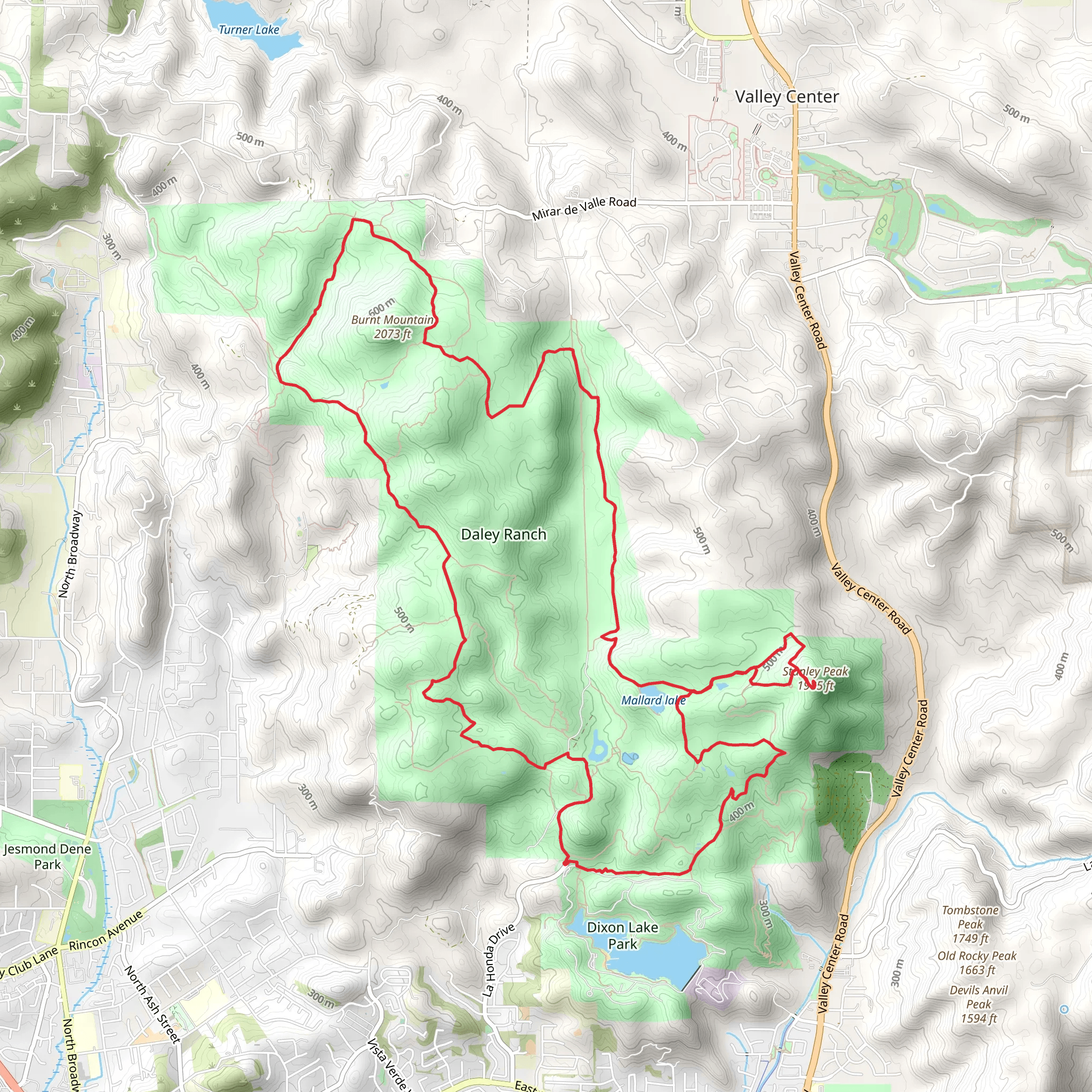 Cougar Ridge, Hidden Spring, Mallard Lake and Stanley Peak Loop Trail mobile static map