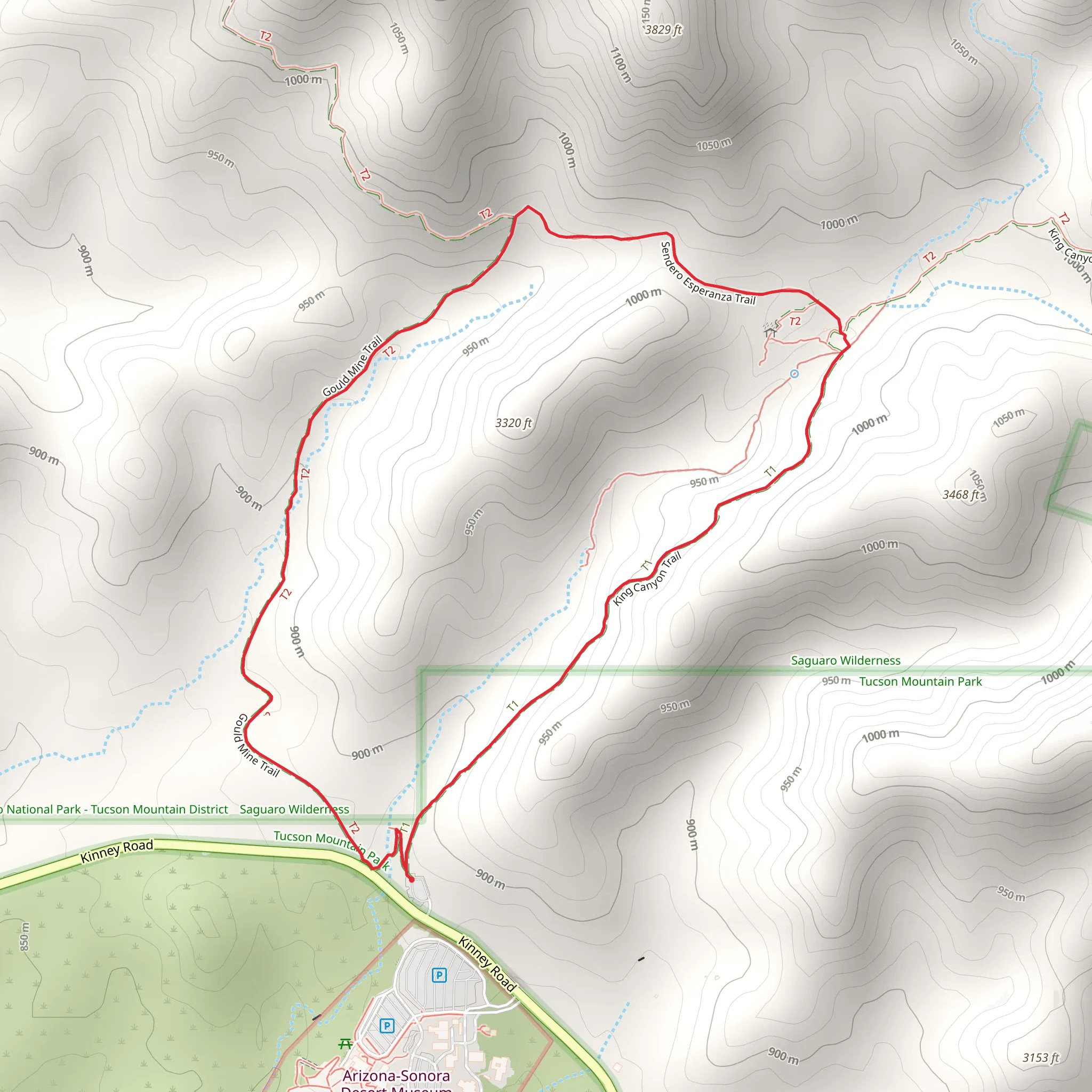 King Canyon - Sendero Esperanza - Gould Mine Loop Trail mobile static map