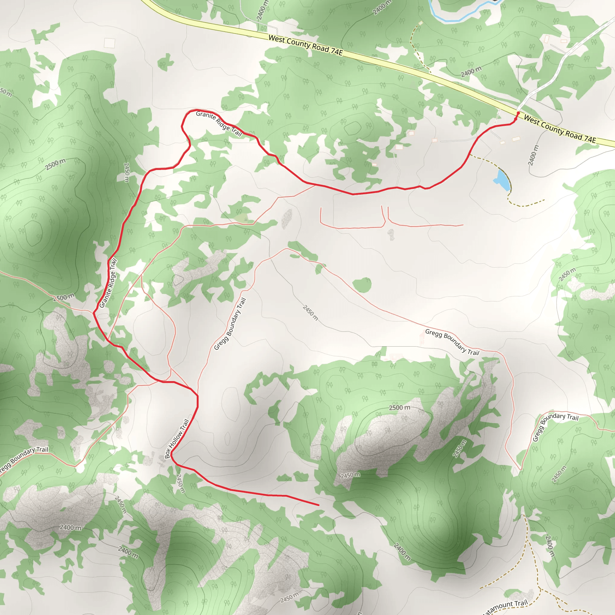 Box Hollow Trail via Granite Ridge Trail mobile static map