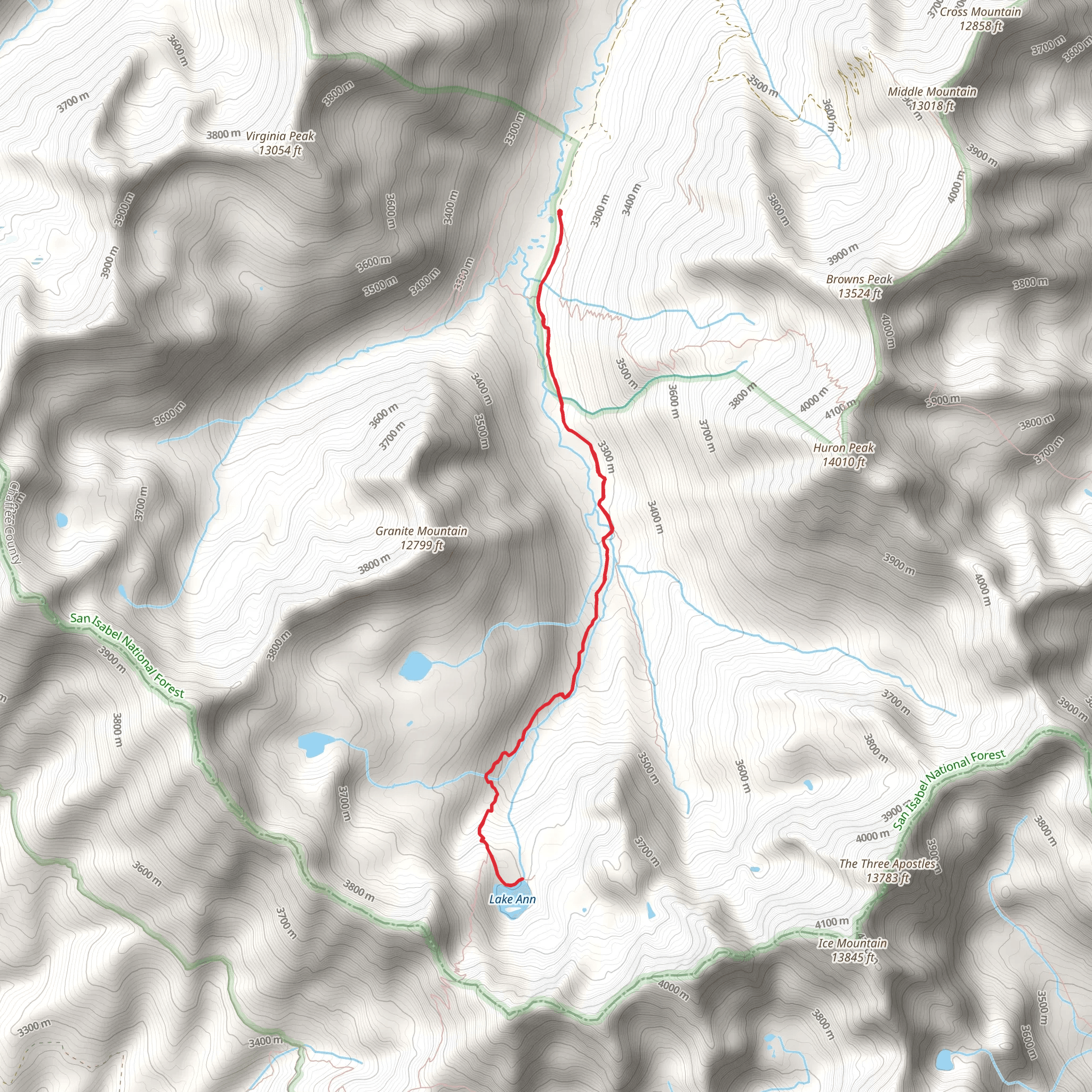 Lake Ann via Continental Divide Trail mobile static map
