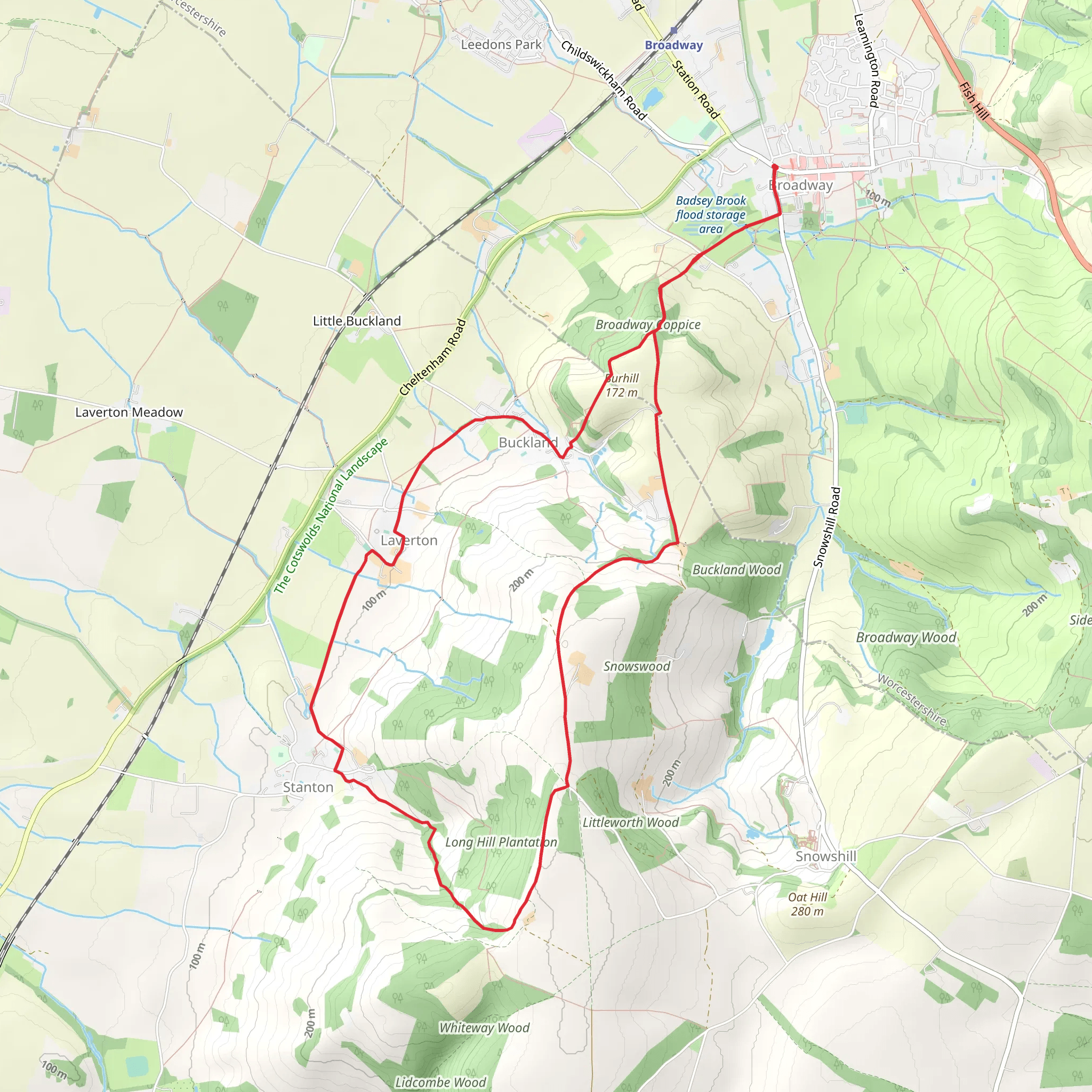 Stanton and Laverton from Broadway mobile static map