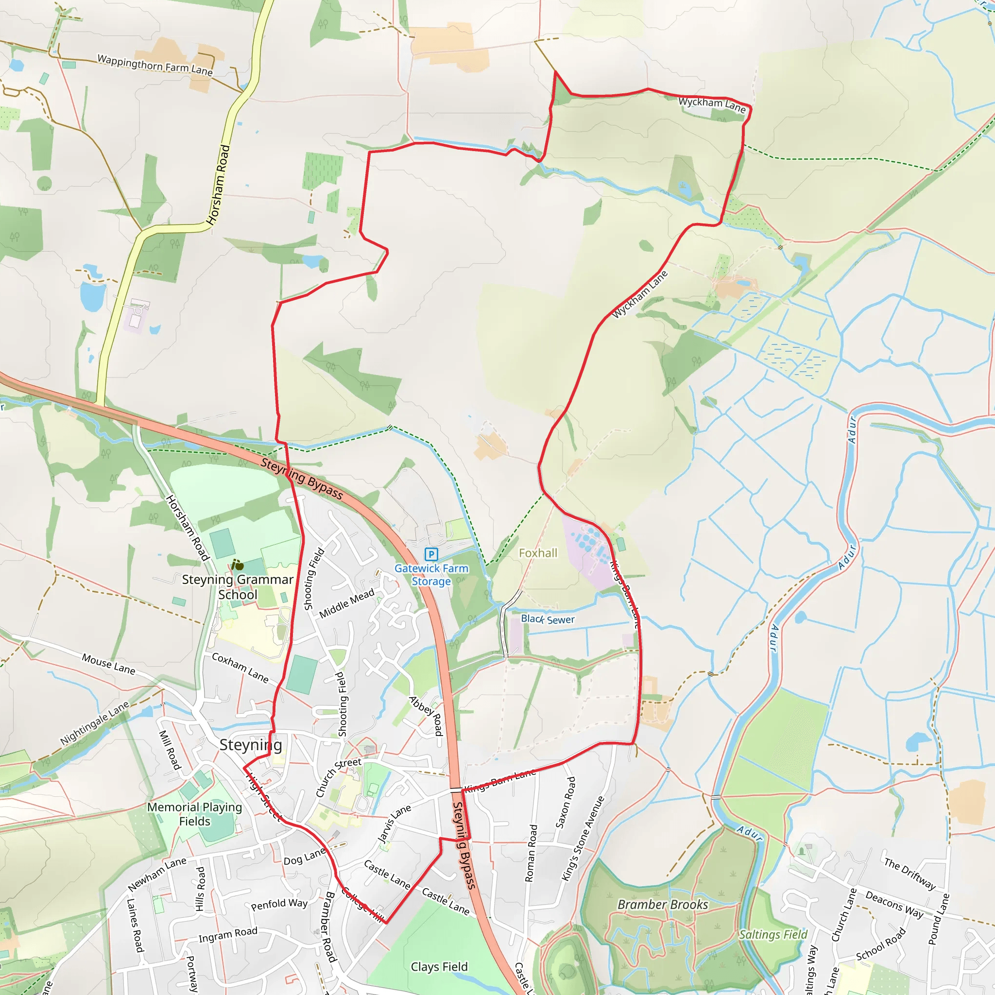Steyning Loop - North mobile static map
