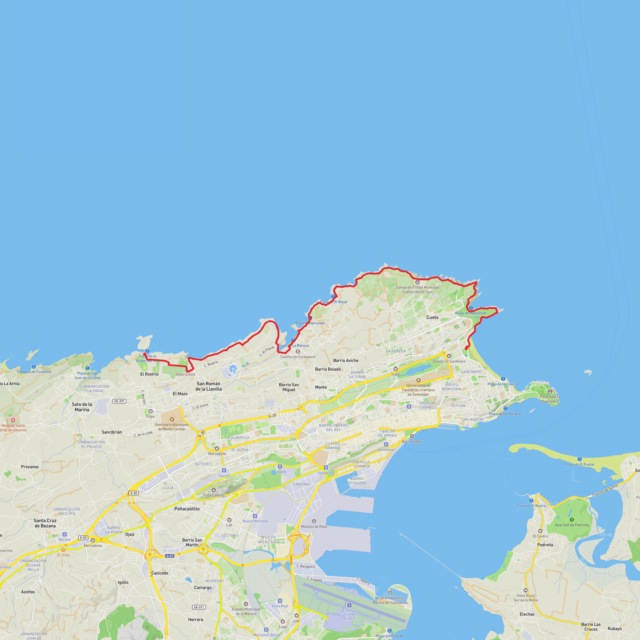 Santander - El Rostrio mobile static map