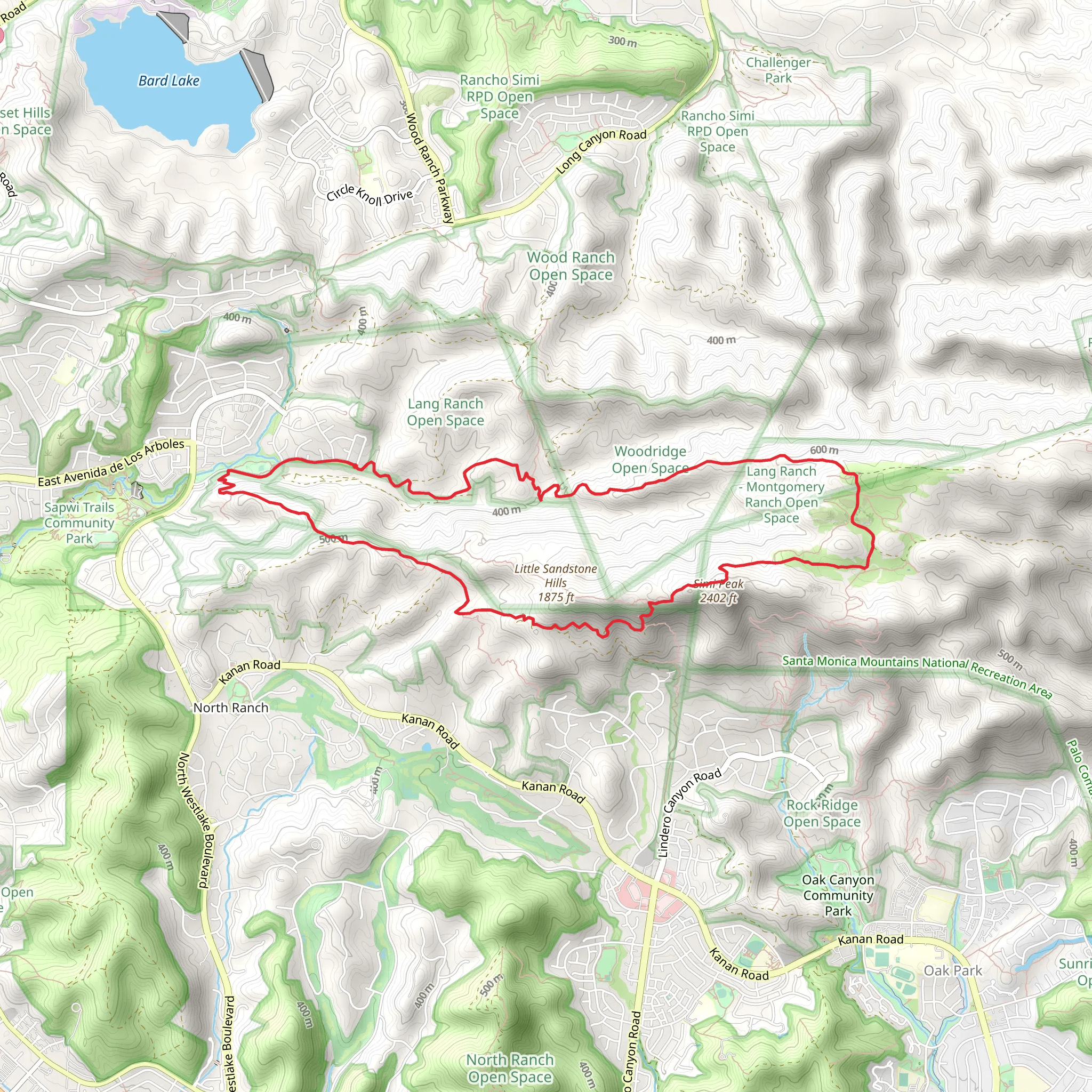 Simi Peak Loop mobile static map