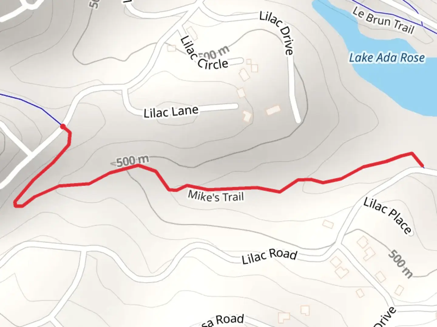 An image depicting the trail Mike's Trail and its surrounding area.