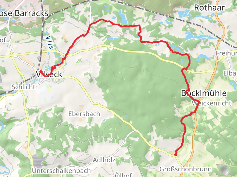 Kleinschönbrunn to Vilseck via Vilstal Wanderweg