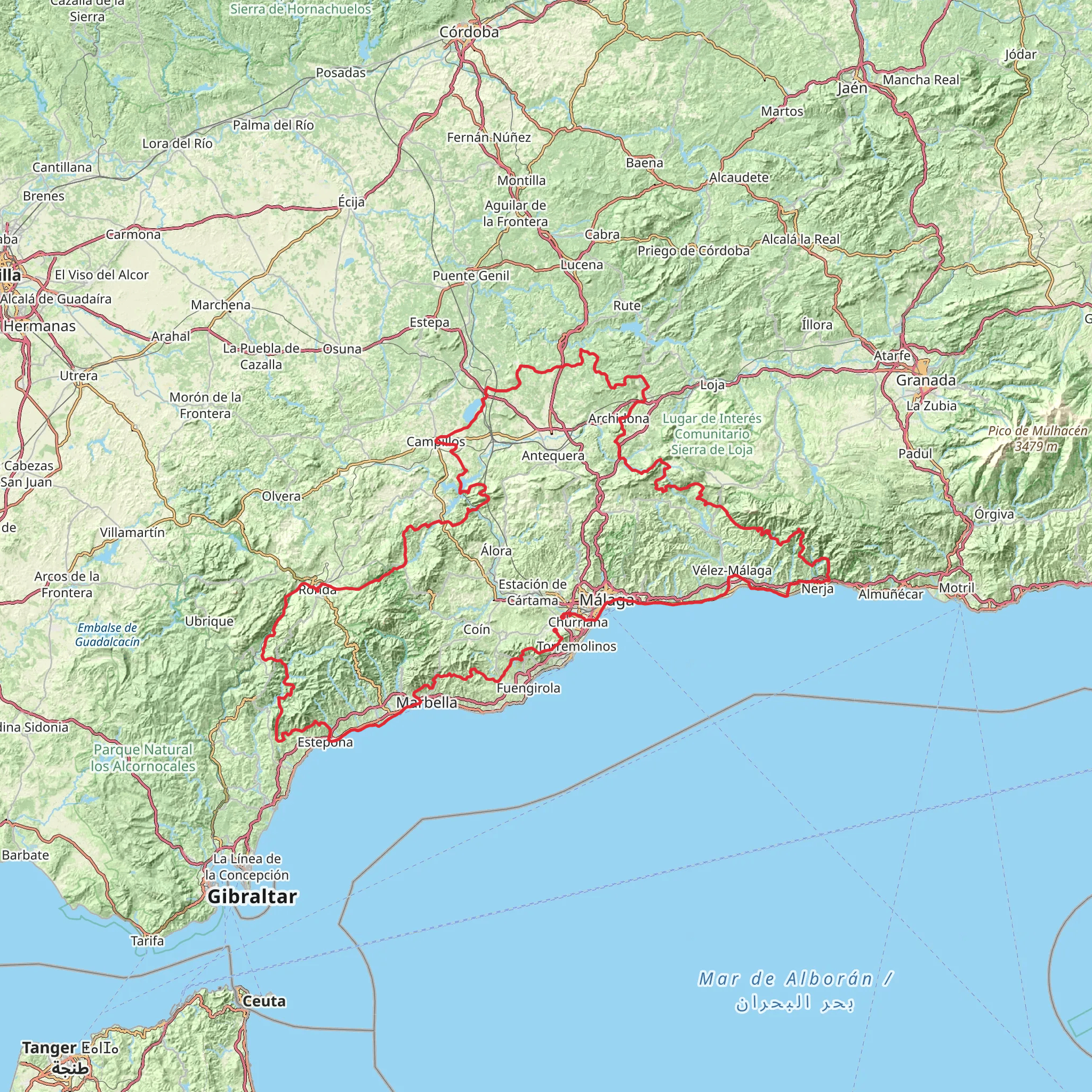 GR 249 Gran Senda de Málaga mobile static map