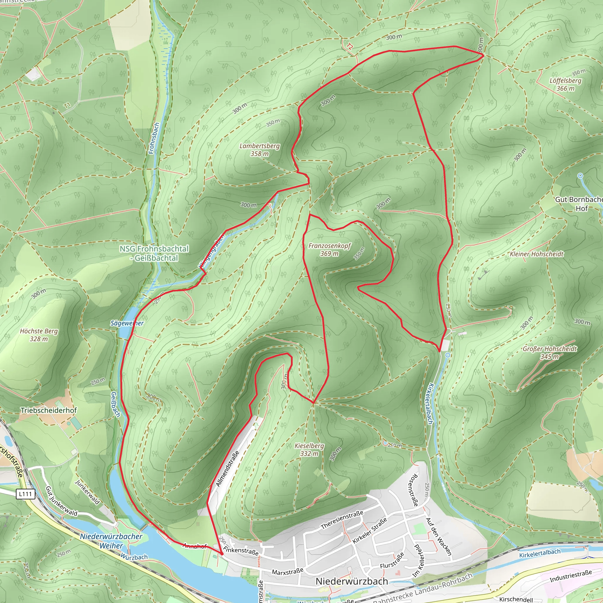 Niederwuerzbacher Weiher Tour and Marisnnenweg mobile static map