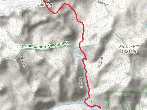 Wetterhorn Peak from North Fork Henson Creek Road