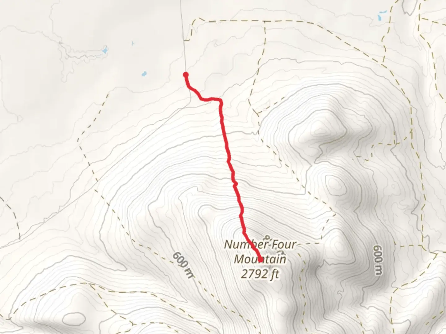 An image depicting the trail Number Four Mountain Trailhead and its surrounding area.