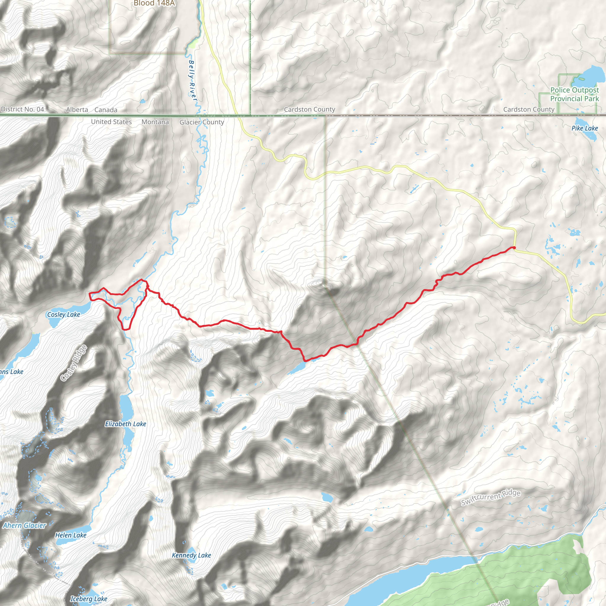 Gable Pass Trail via Otatso Creek mobile static map